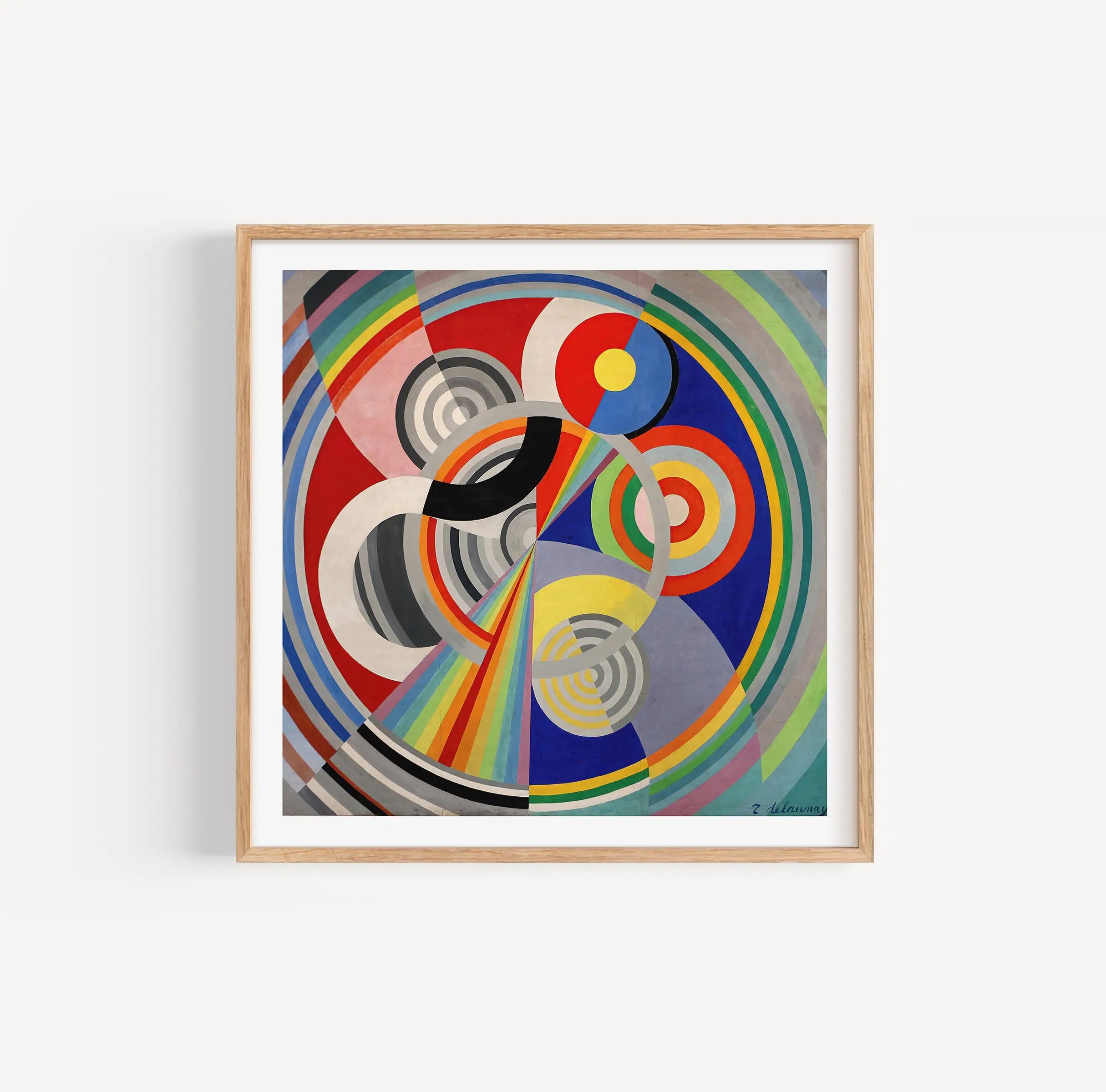 Gebruikte afbeelding van een abstract geometrisch schilderij in de Robert Delaunay Rythme n°1 Poster