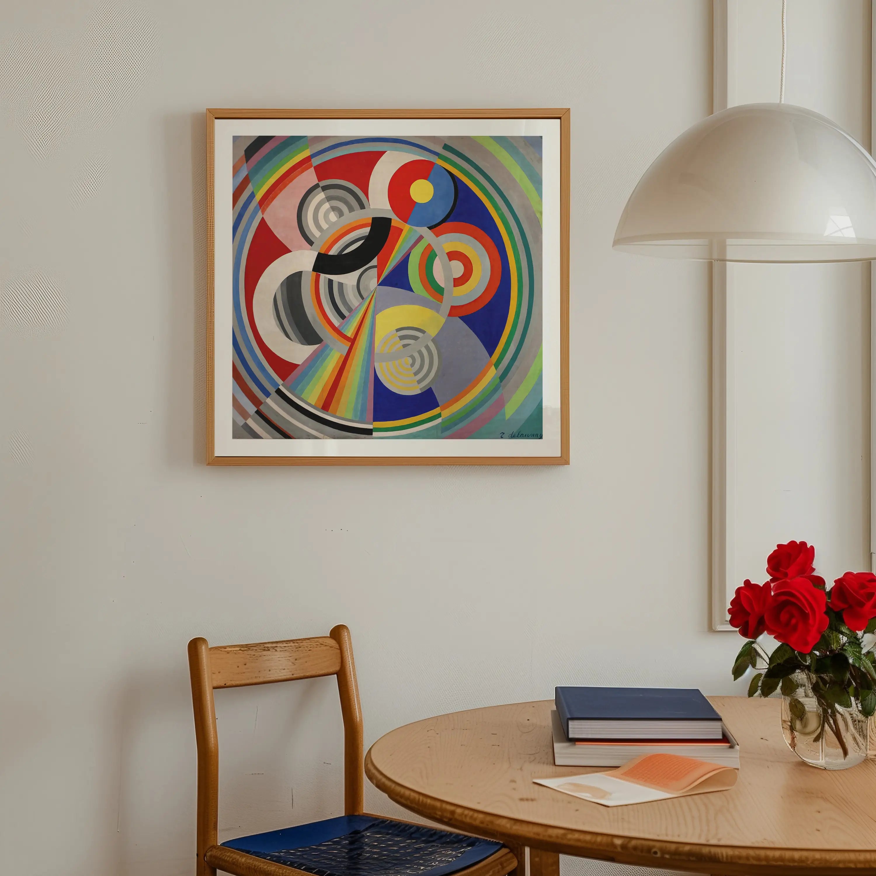 Framed abstract circular painting from Robert Delaunay Rythme n°1 Poster