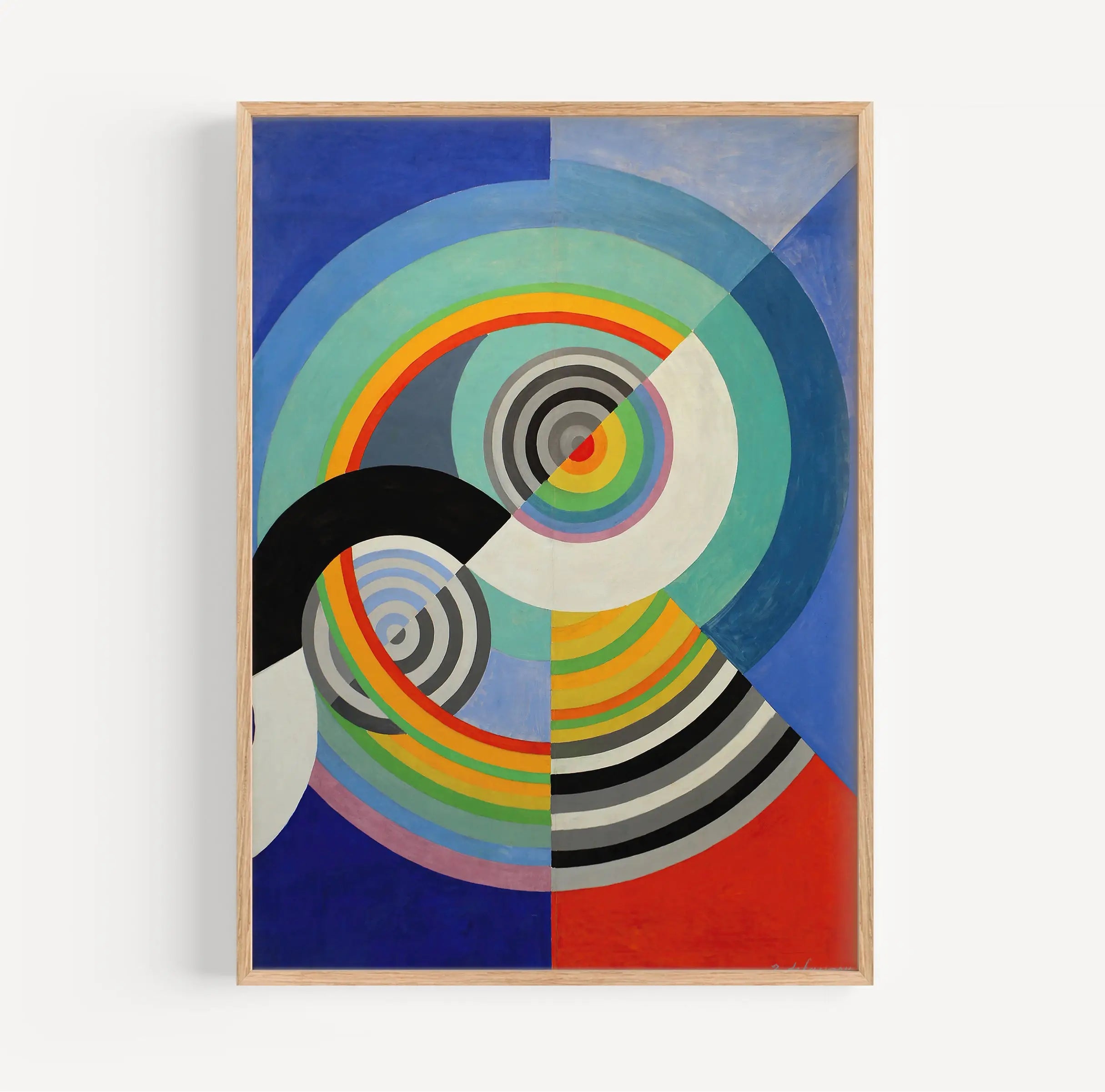 Abstract geometrisch schilderij met concentrische cirkels voor Robert Delaunay Rythme n°3 poster