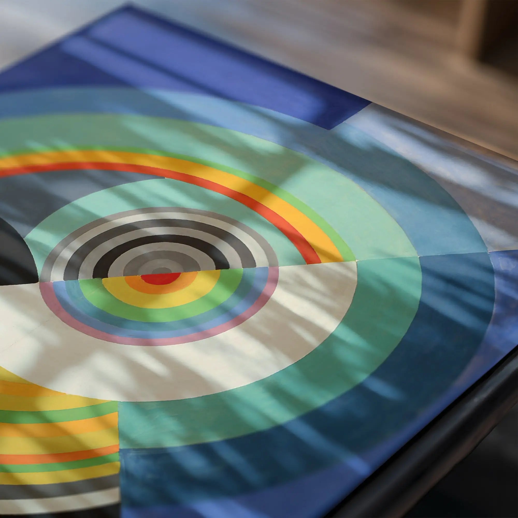 Kleurrijk convergent cirkelontwerp voor Robert Delaunay Rythme n°3 Poster