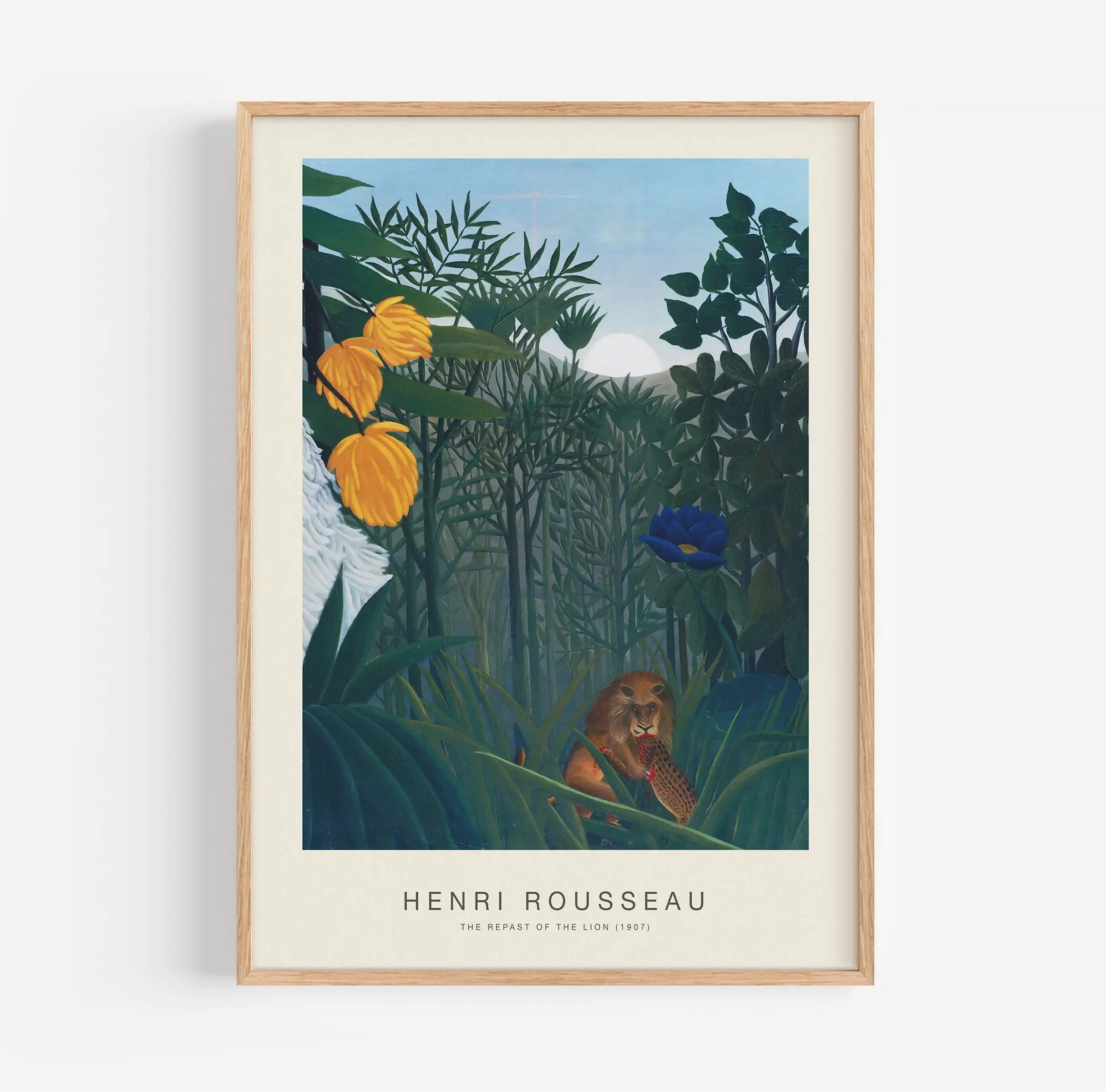 Gecureerde Henri Rousseau schilderij poster voor Rousseaus Maaltijd van de Leeuw