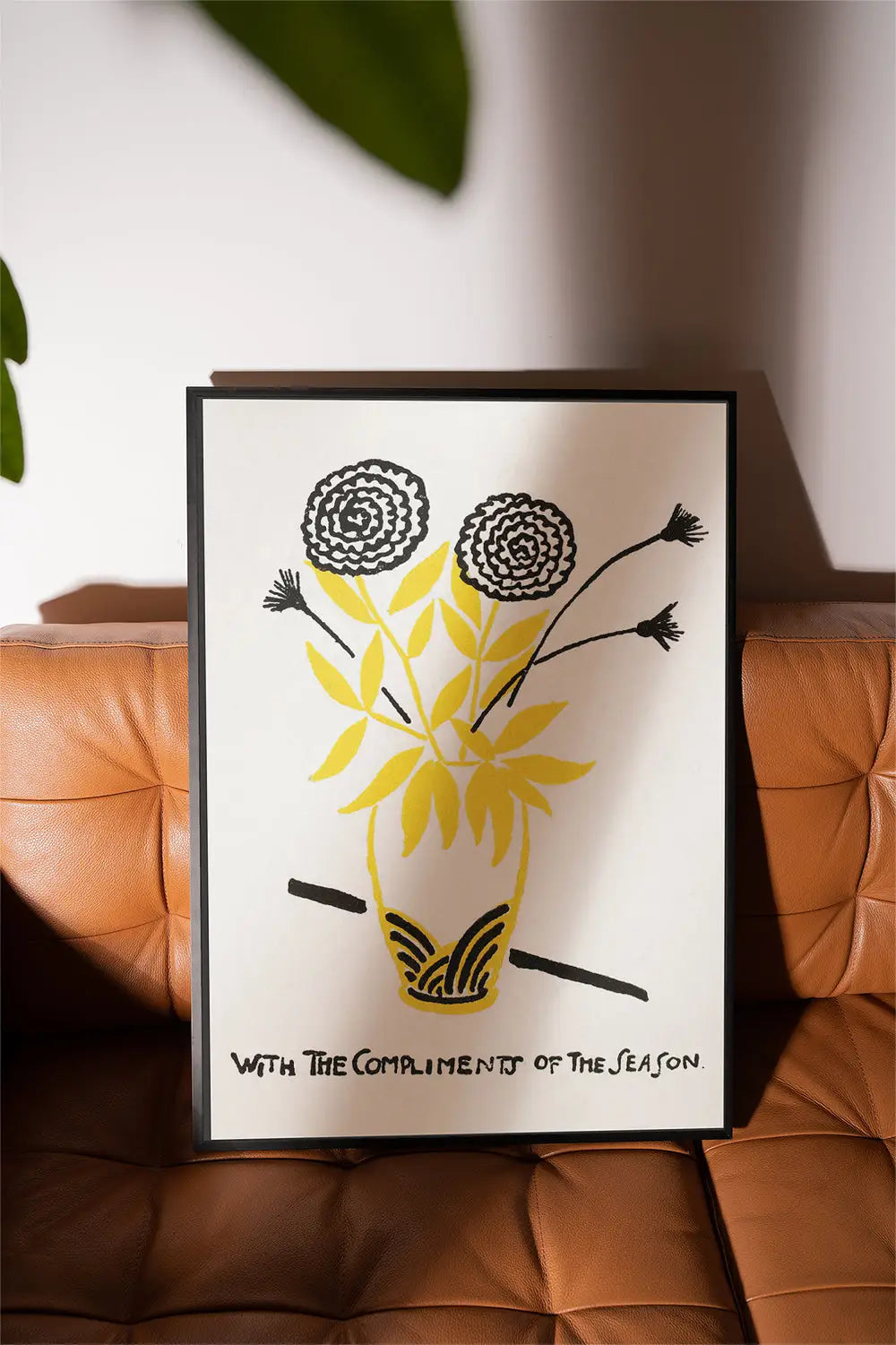 Gekaderd bloemenprint van Saÿens with the Compliments of the Season Poster