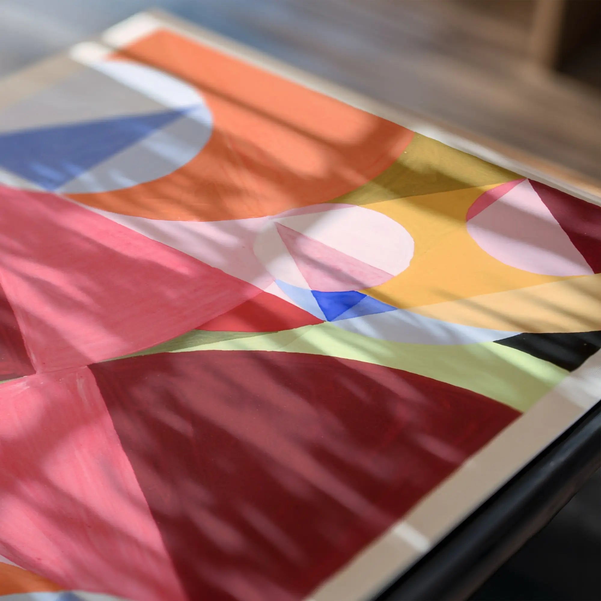 Abstract geometrisch patroon oppervlak op de Schillinger Area Broken by Perpendiculars Poster