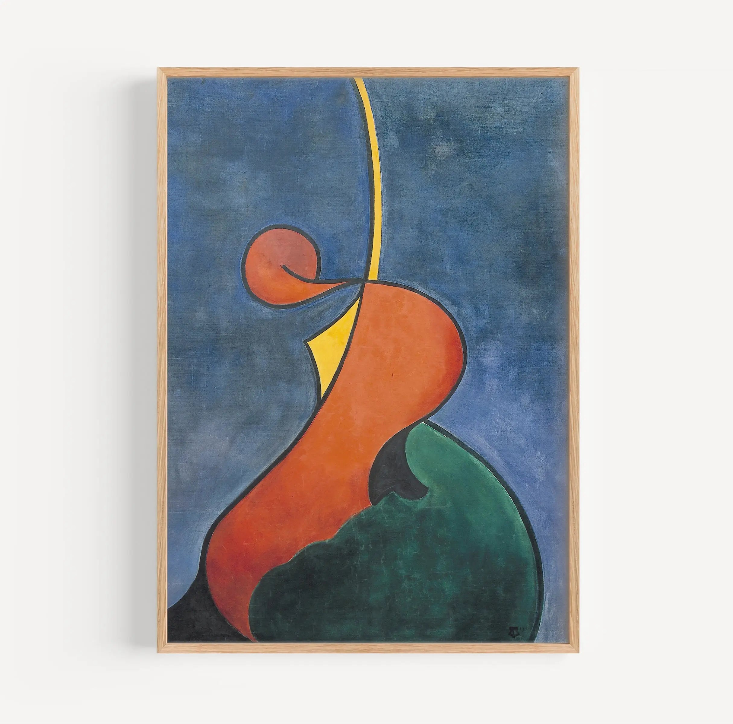 Abstract ingelijst schilderij van Theo van Doesburg Mouvement héroïque poster