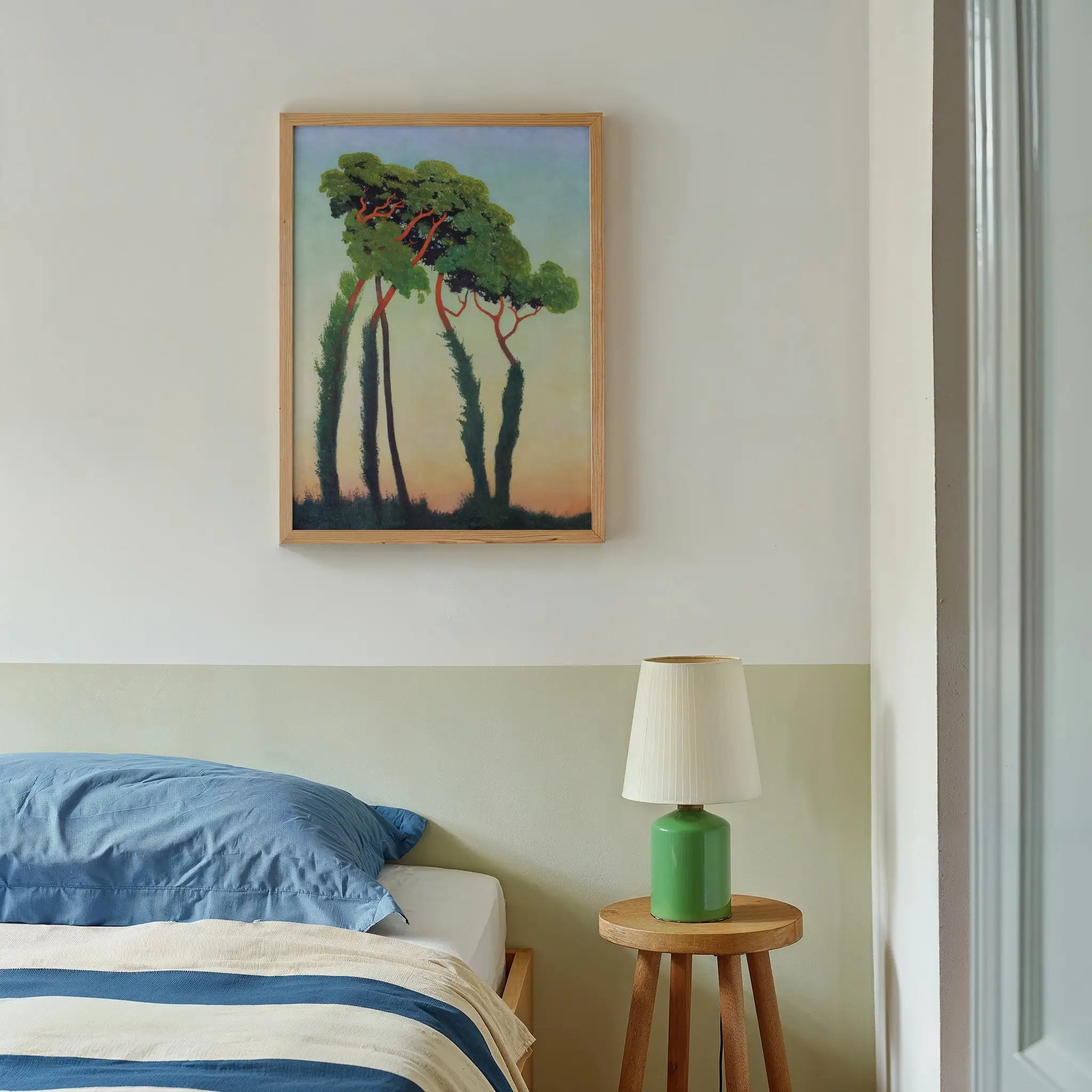 Ingelijste natuurkunst met bomen voor Vallottons Paysage avec arbres Poster