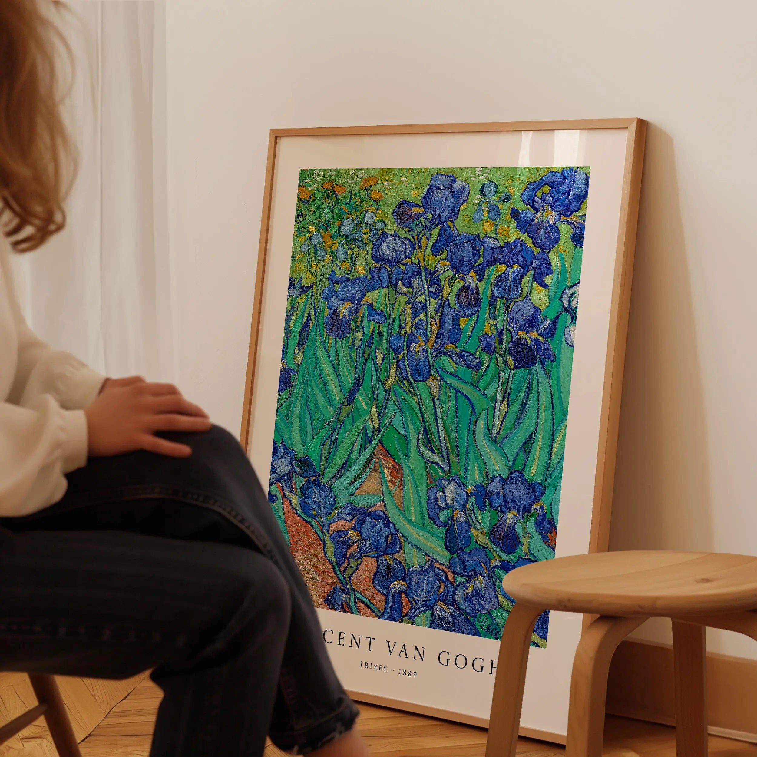 Geurframeerde bloemkunst van Van Gogh Irises Poster voor집decoratie