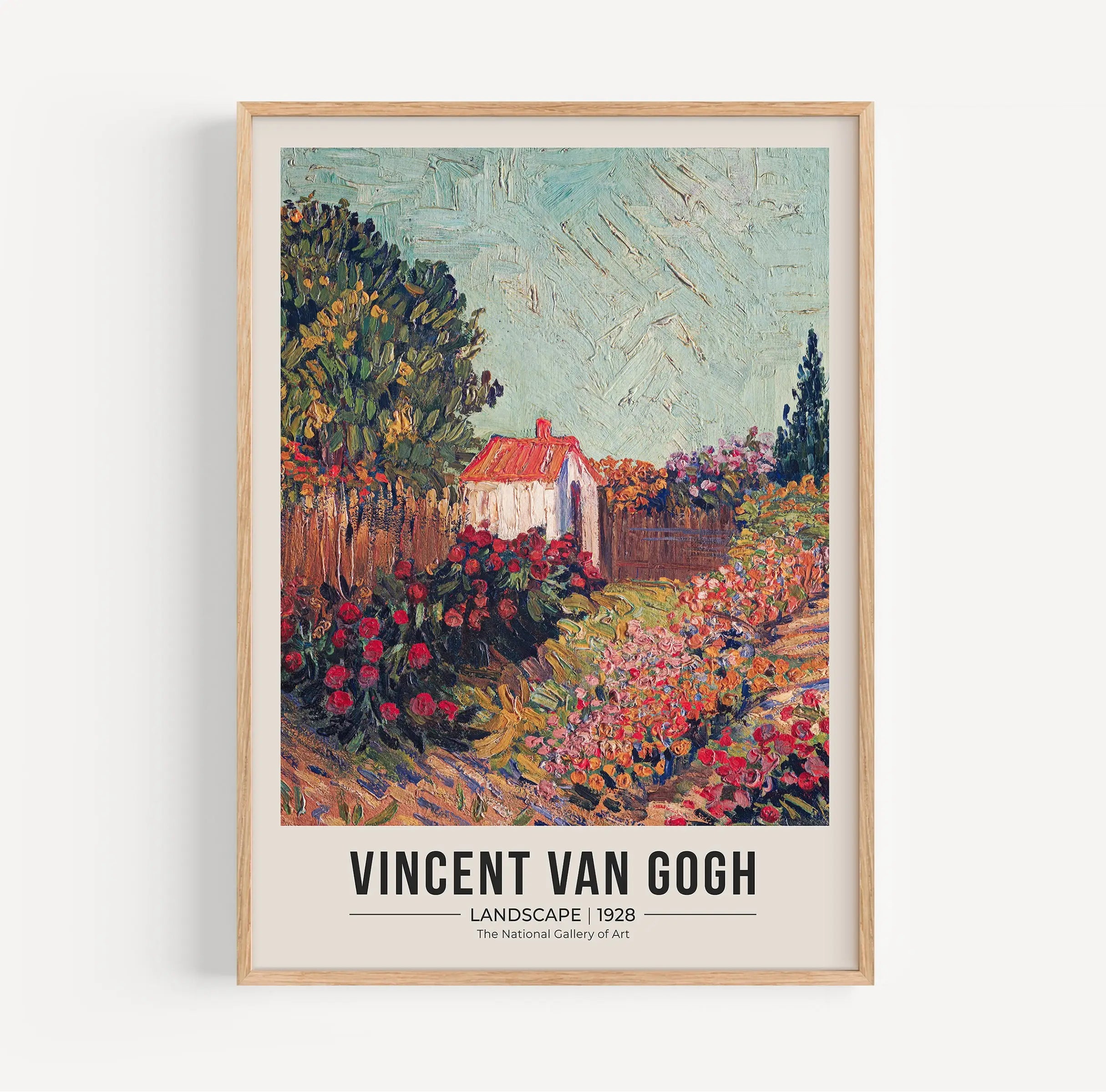 Gekaderd Van Gogh landschapsschilderij poster voor muurdecoratie