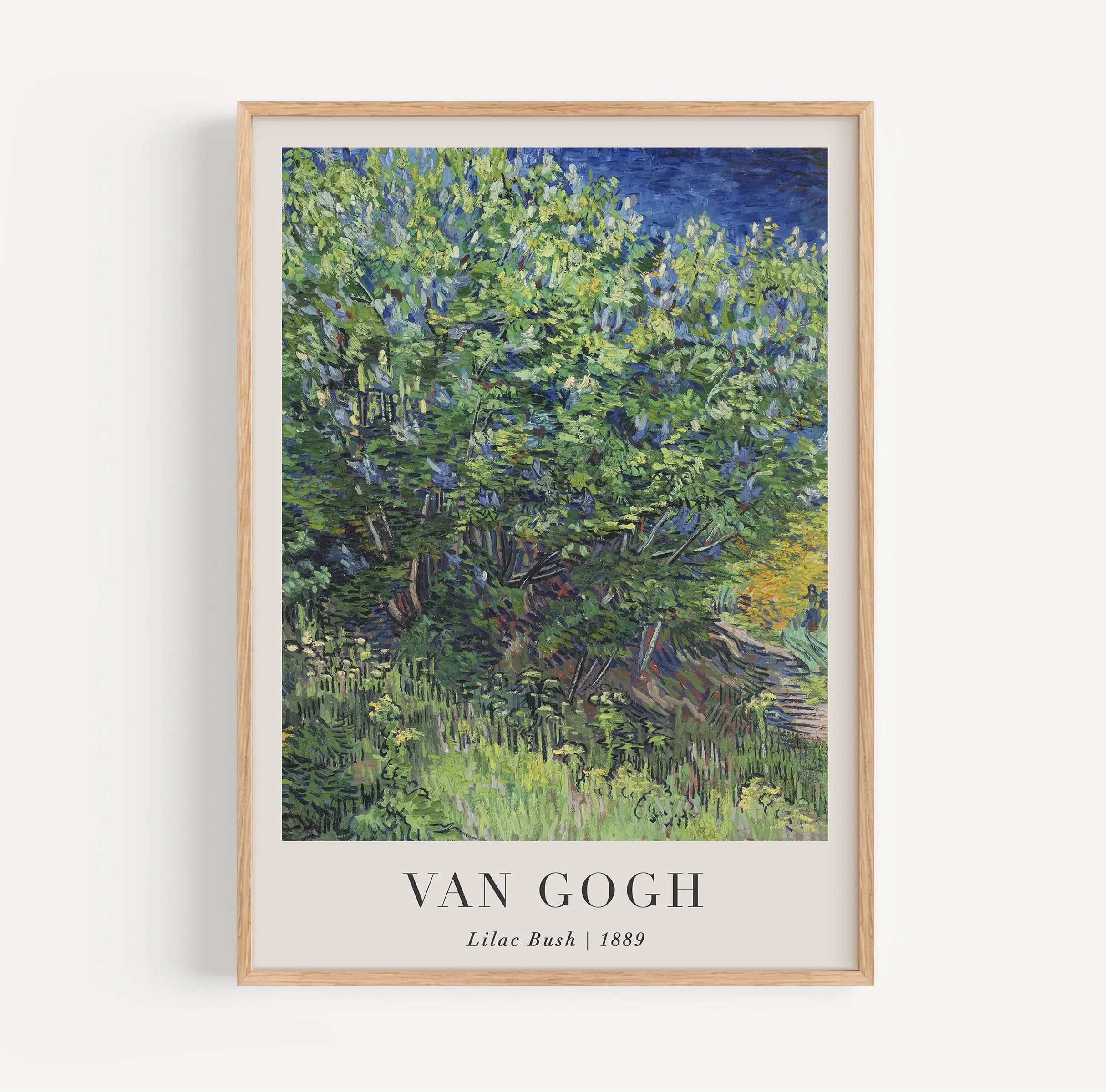Geresstelde Van Gogh schilderijlijst met Lila Struik Poster decoratief kunstwerk