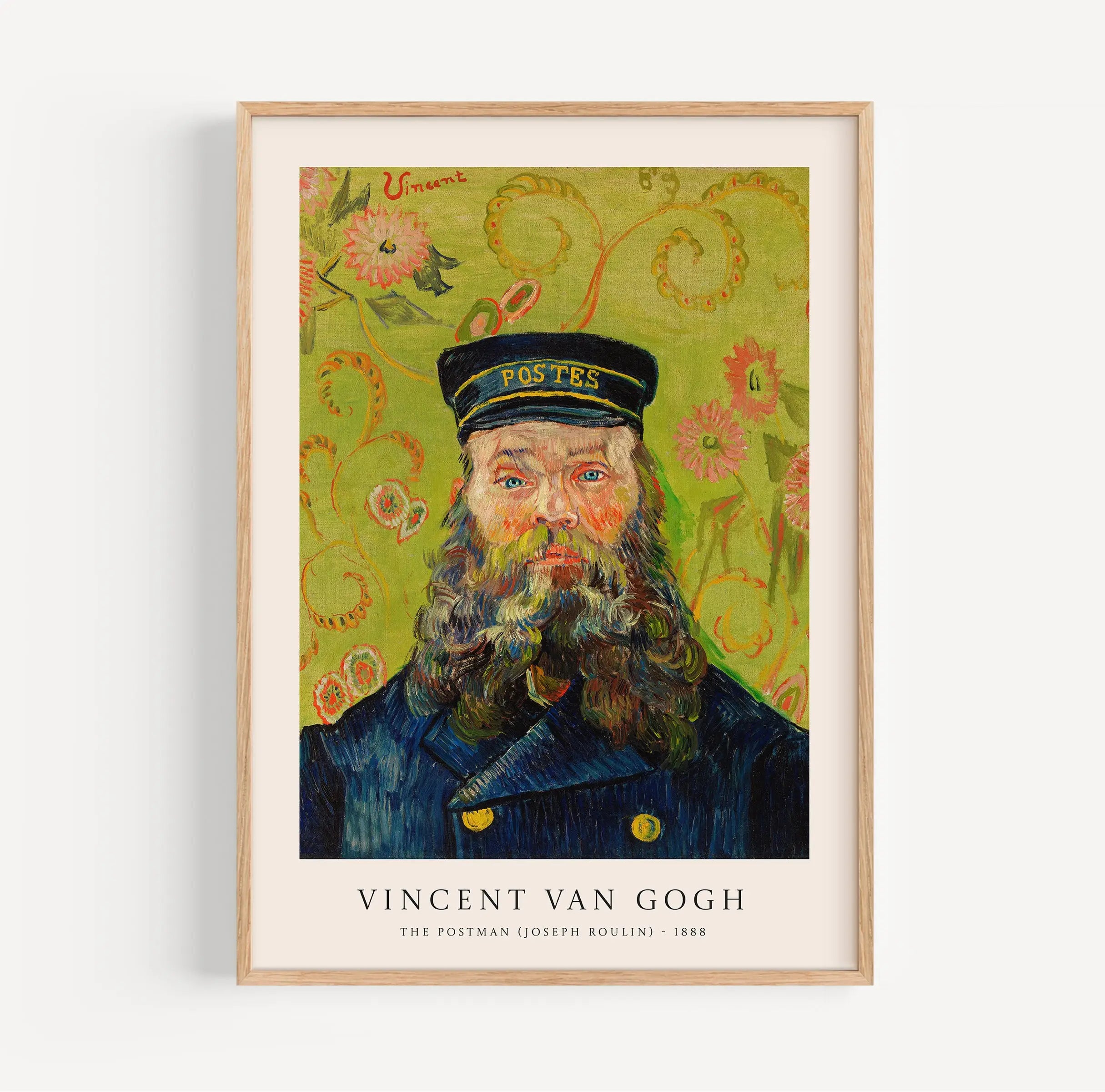 Gekoeld Van Gogh portret in lijst voor de Van Gogh Postbode Poster