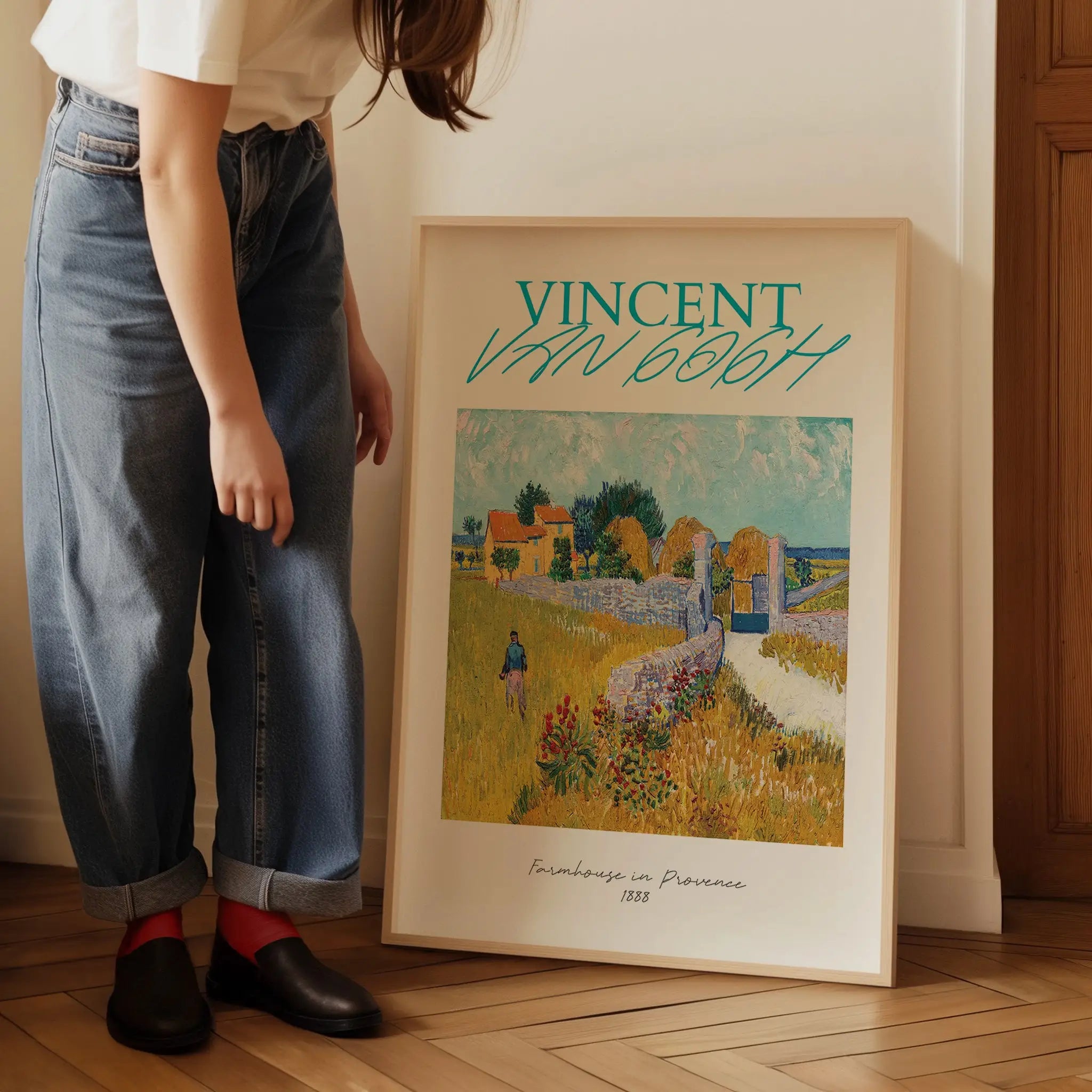 Geprint Vincent Van Gogh kunstwerk in lijst voor Van Gogs Boerderij in de Provence poster