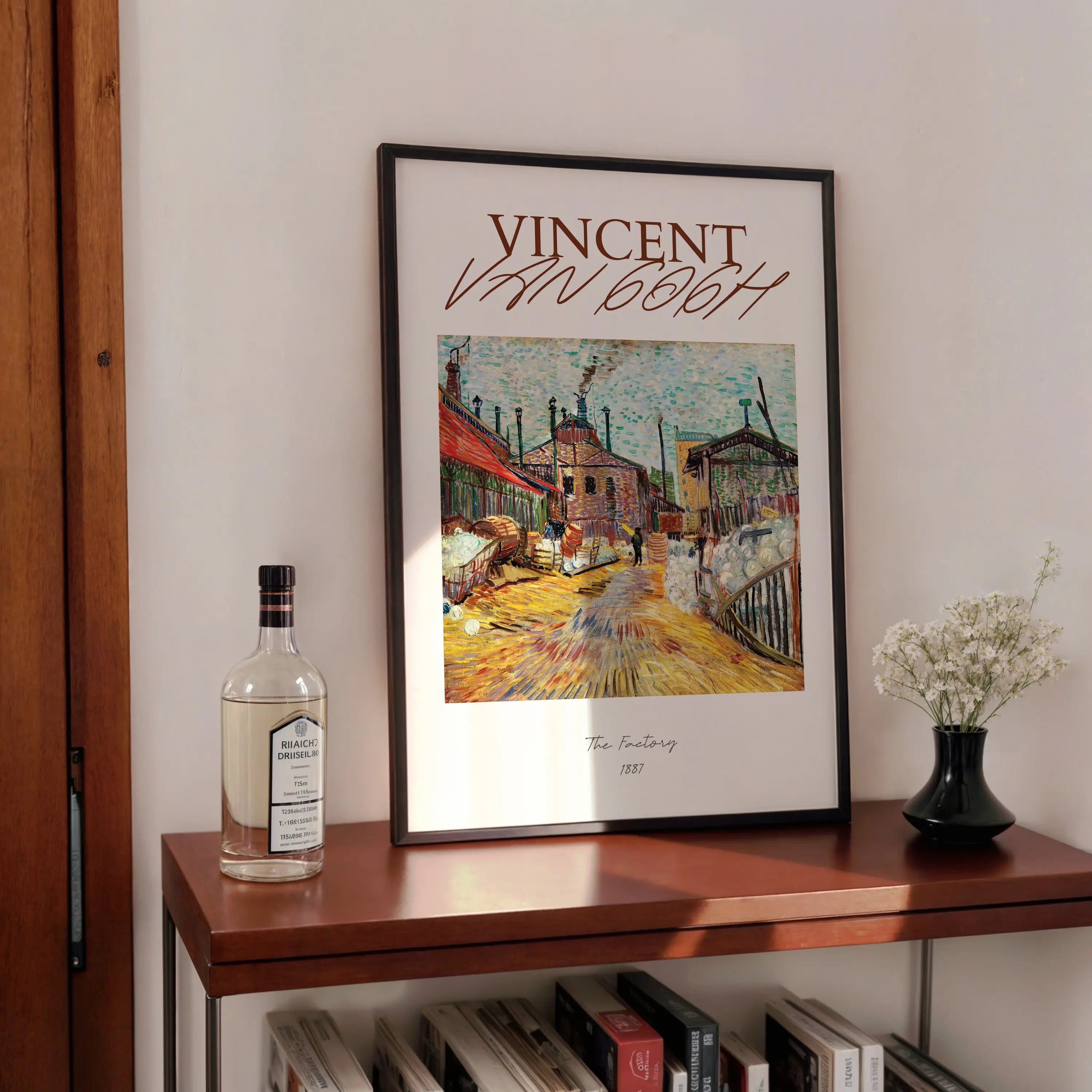 Framed Van Gogh print van de Van Goghs De Fabriek poster op muur