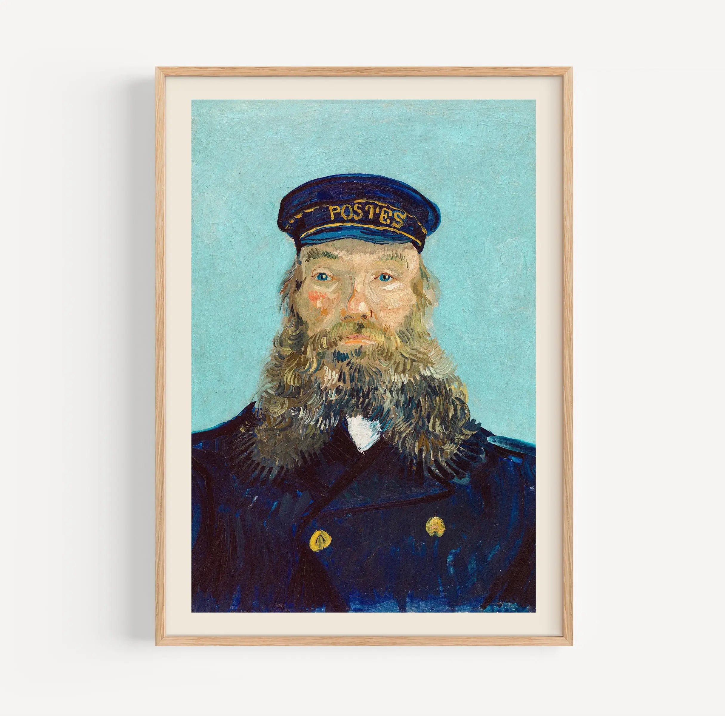 Gekaderde portret van een postbode uit de Van Goghs Postbode Roulin Poster
