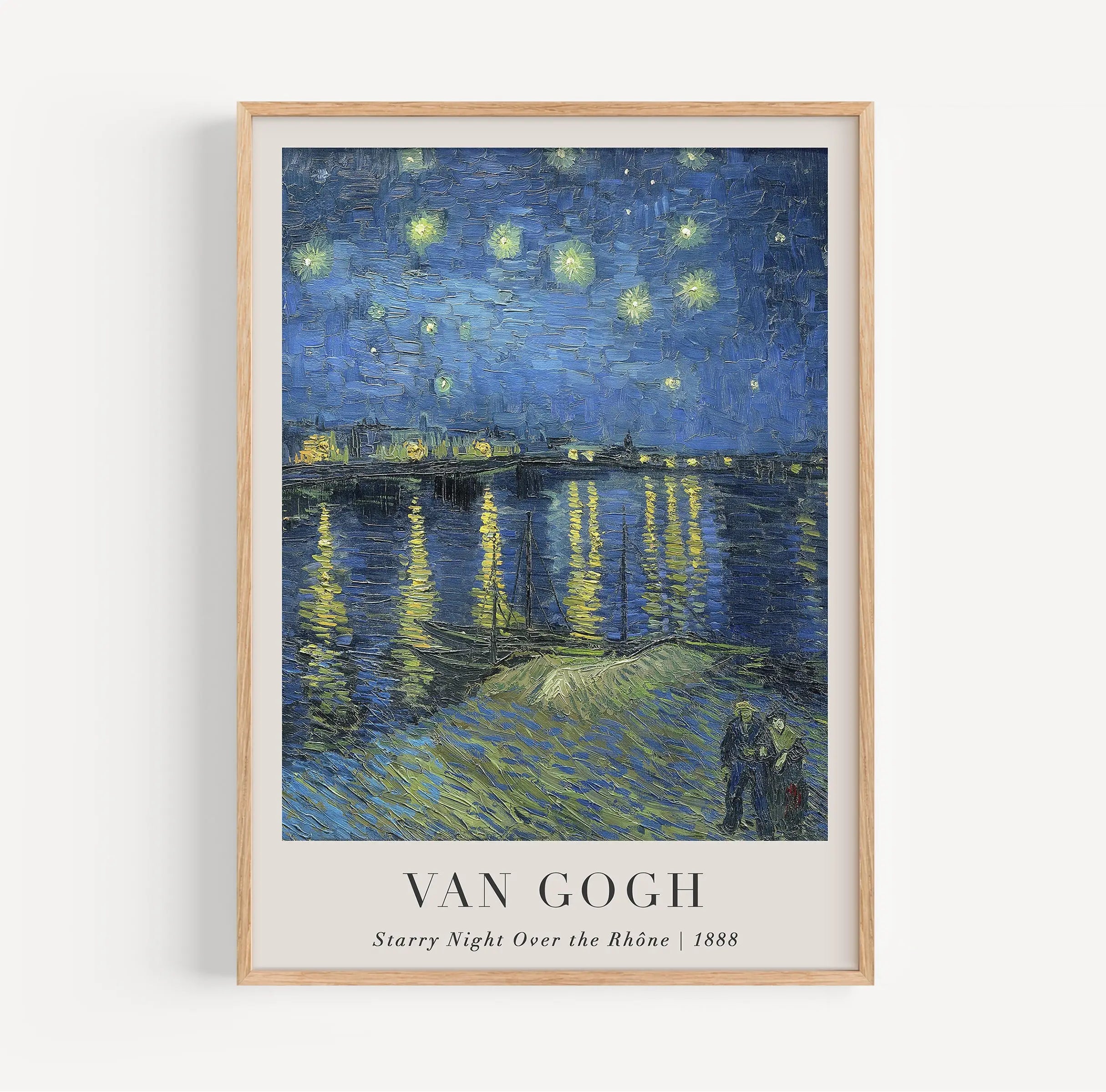 Gerescapeerde Van Gogh Sterrennacht poster in lijst voor wanddecoratie