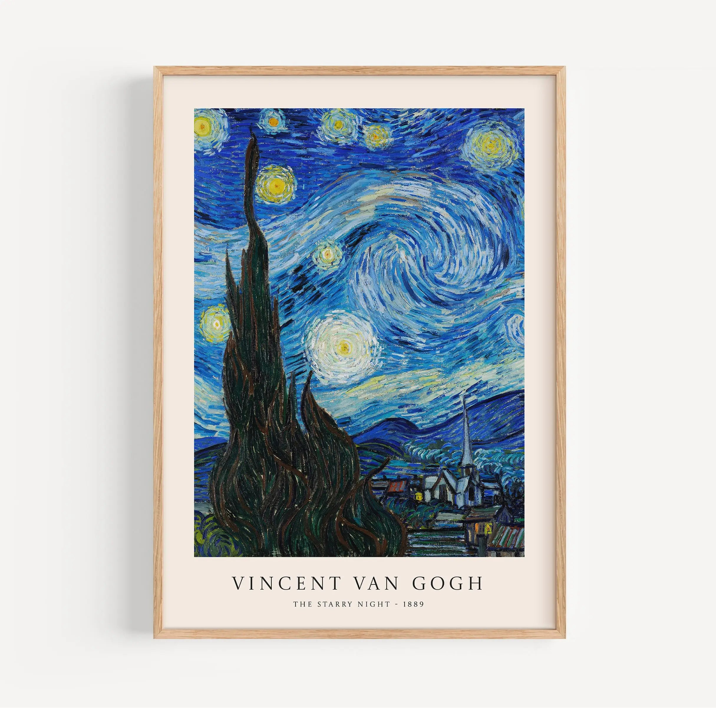Ingelijste Van Gogh Sterrennacht poster kleurrijk kunstwerk creatieve decoratie