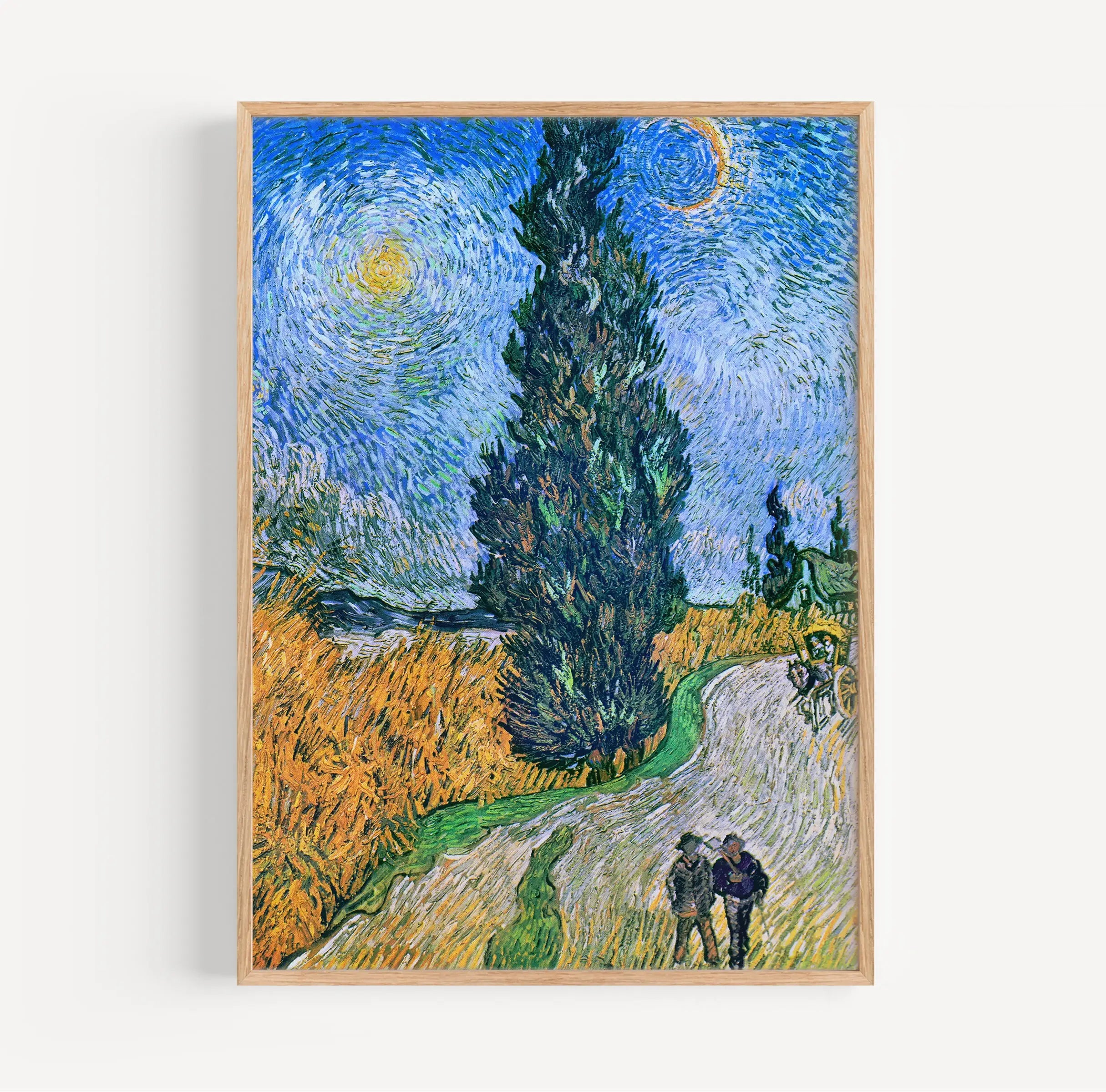 Ingelijst Van Gogh schilderij Van Goghs Weg met Cipres en Ster