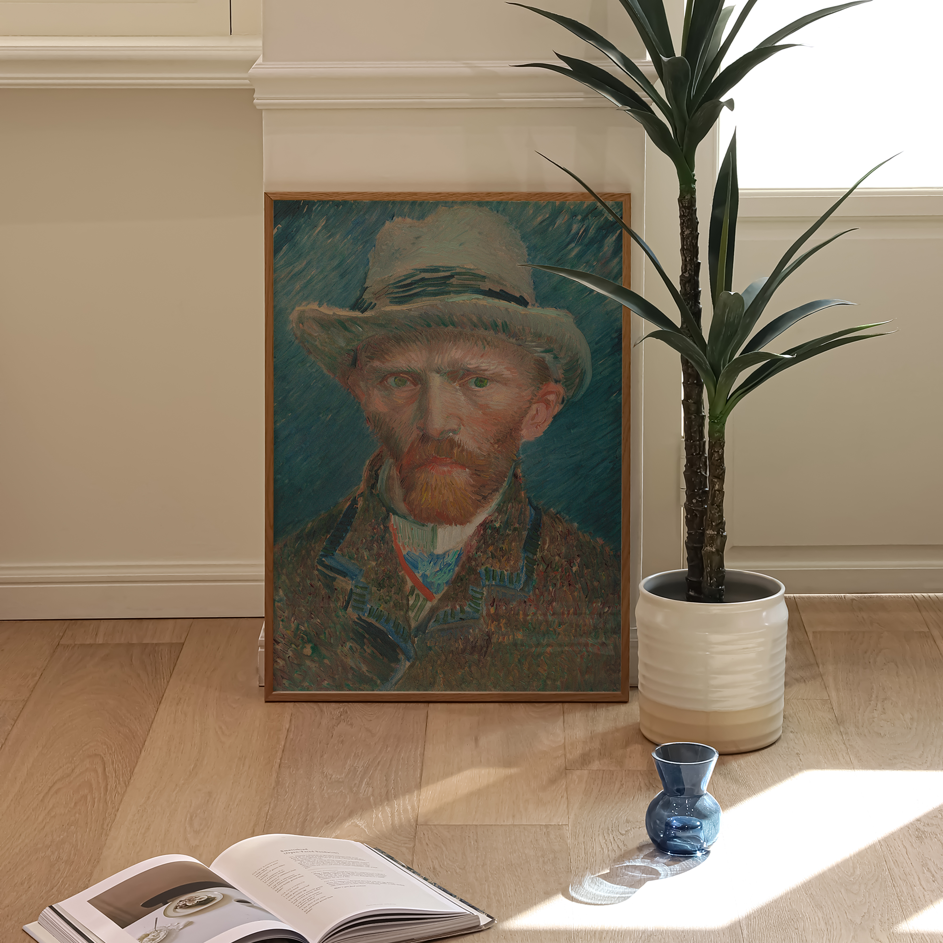 Van Gogh - Zelfportret met Grijze Hoed poster van schilderij