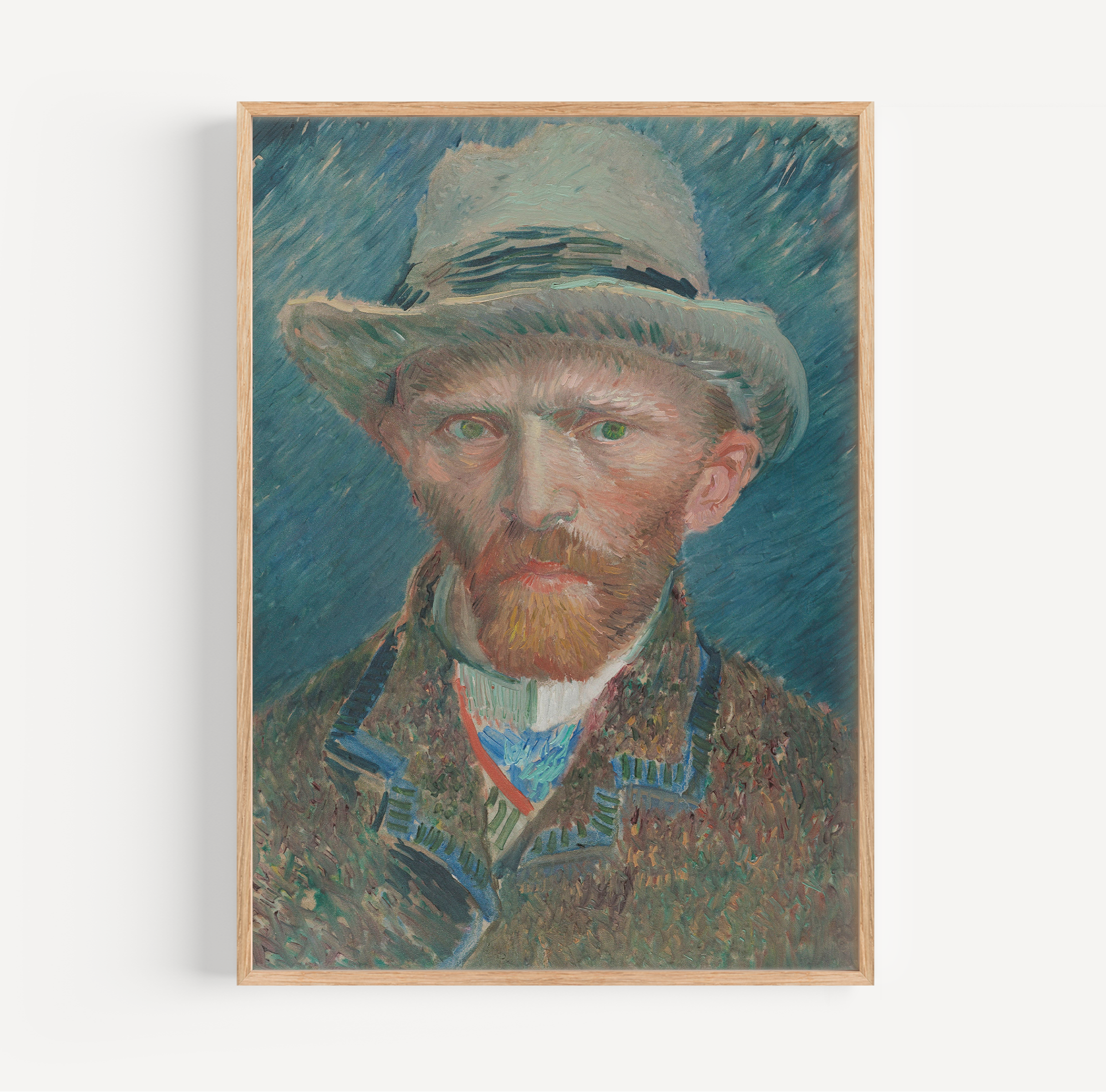 Van Gogh - Zelfportret met Grijze Hoed poster van schilderij
