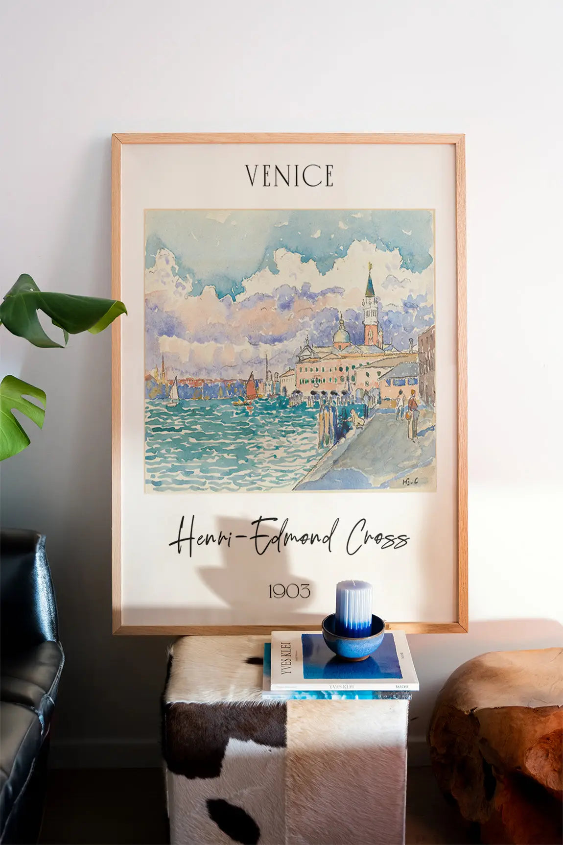 Geframede Venetia watercolor print in het product Venetië Poster door Henri Edmond Cross