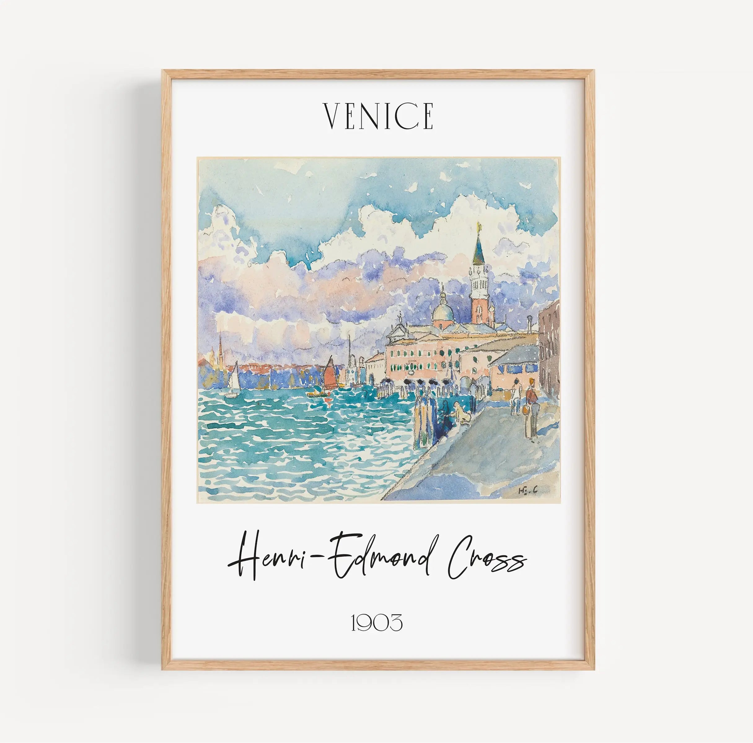 Gemonteerde Venetiaans schilderij in het product Venetië Poster door Henri Edmond Cross