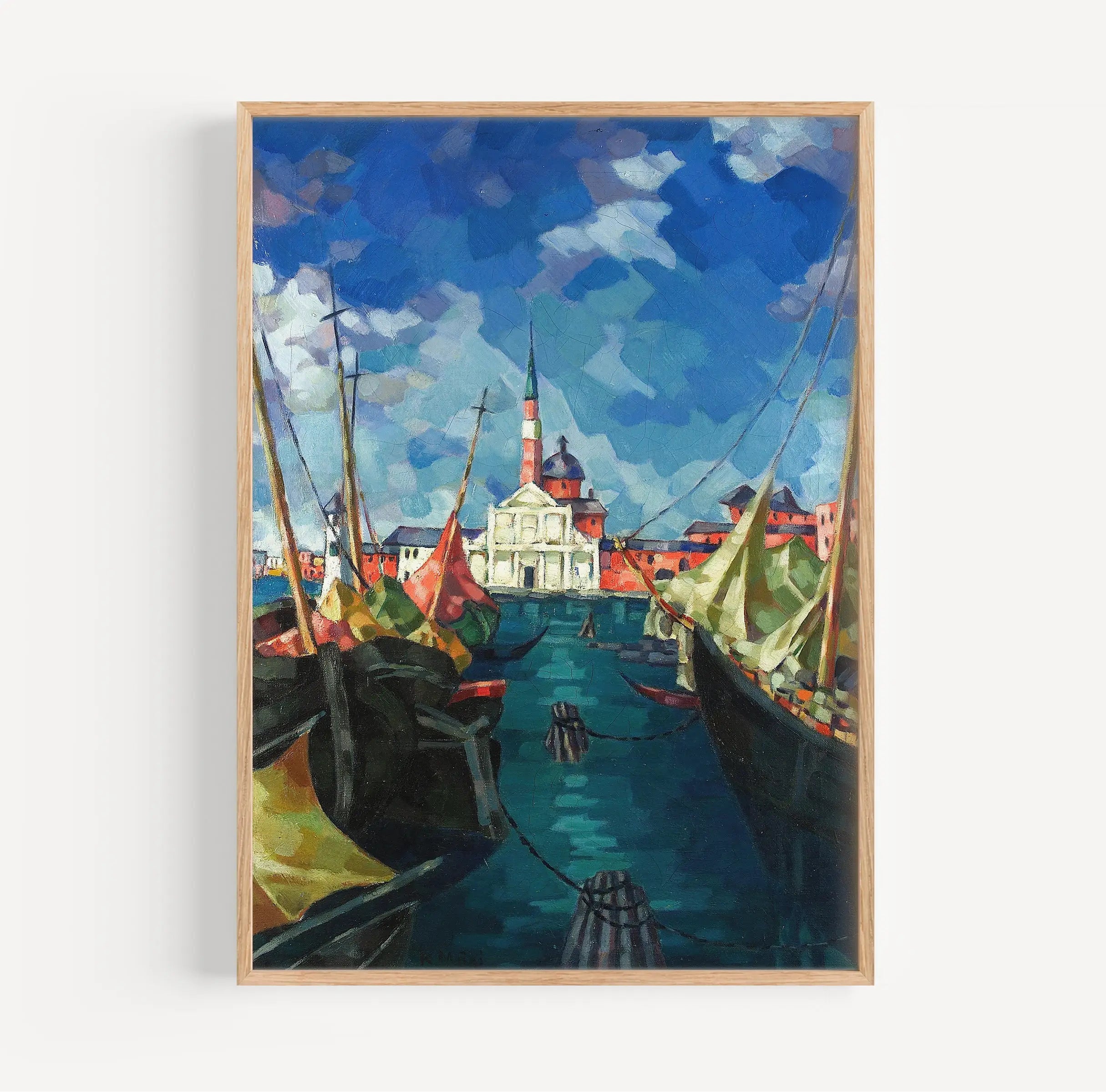 Gepresenteerd Venetiaanse haven schilderijlijst in Venetië Poster door Konrad Mägi
