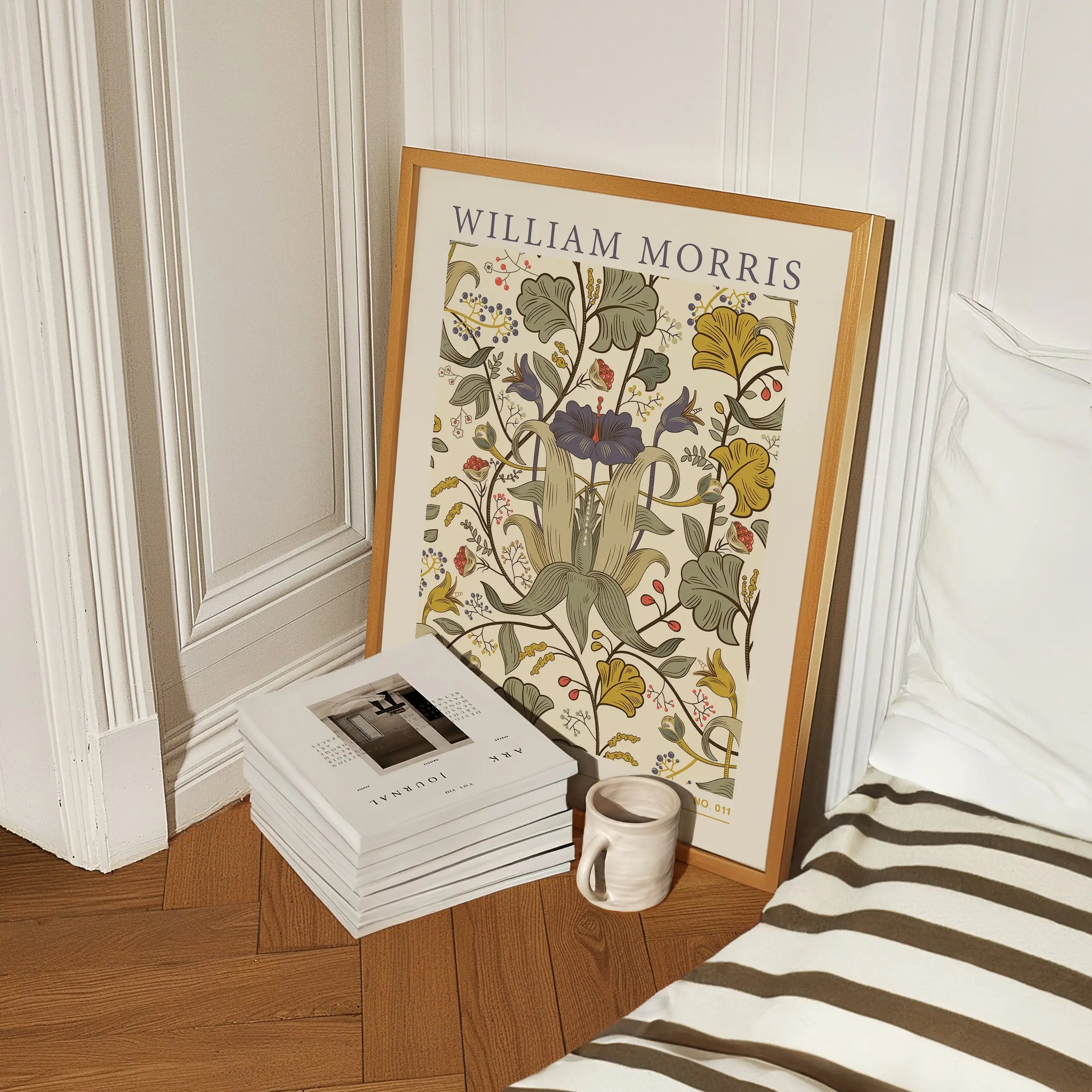 Gepaneelde William Morris bloemmotief poster met klassieke patronen