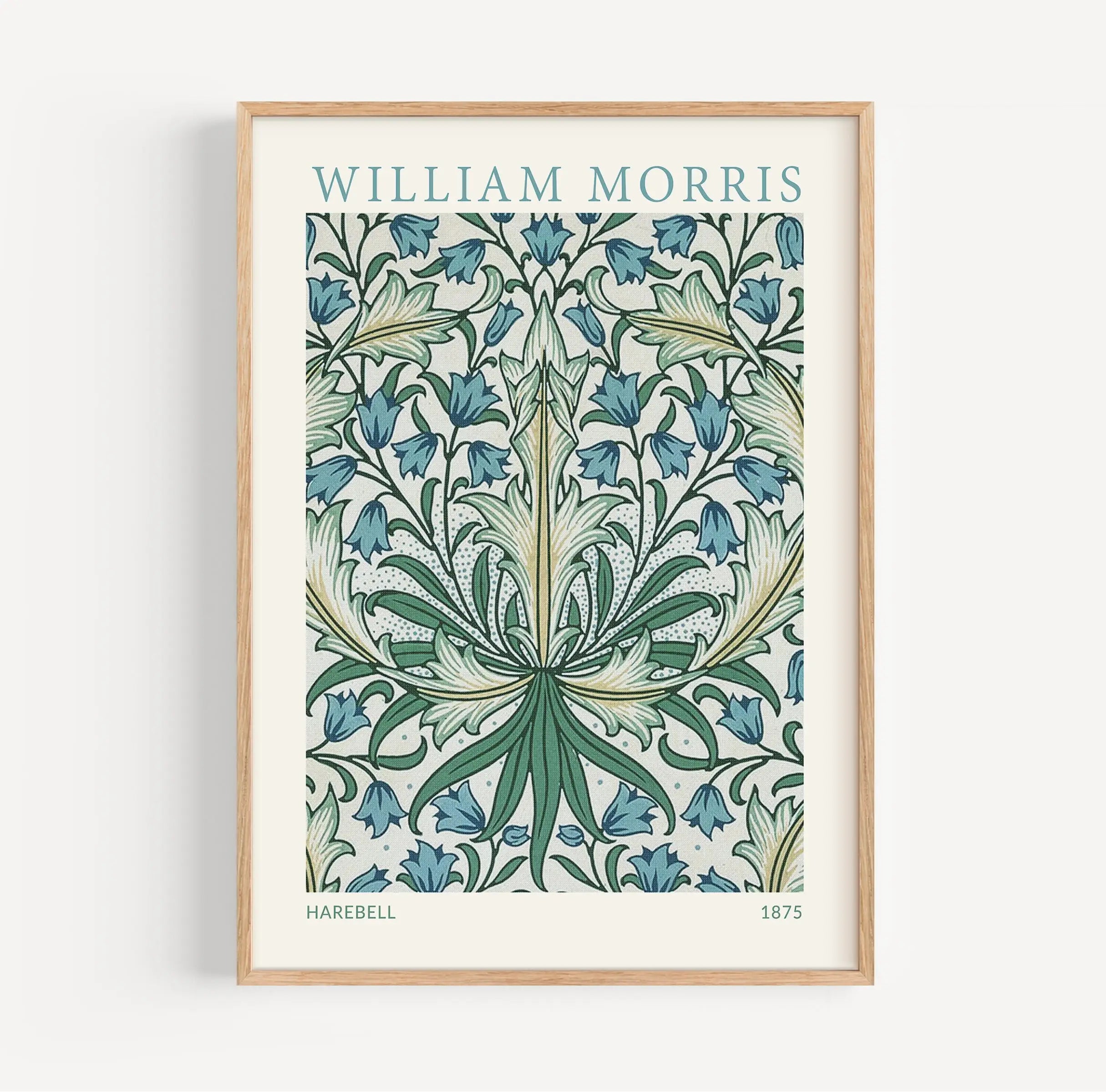 Gepasseerde William Morris bloemkunstprint in het William Morris Harebell Poster