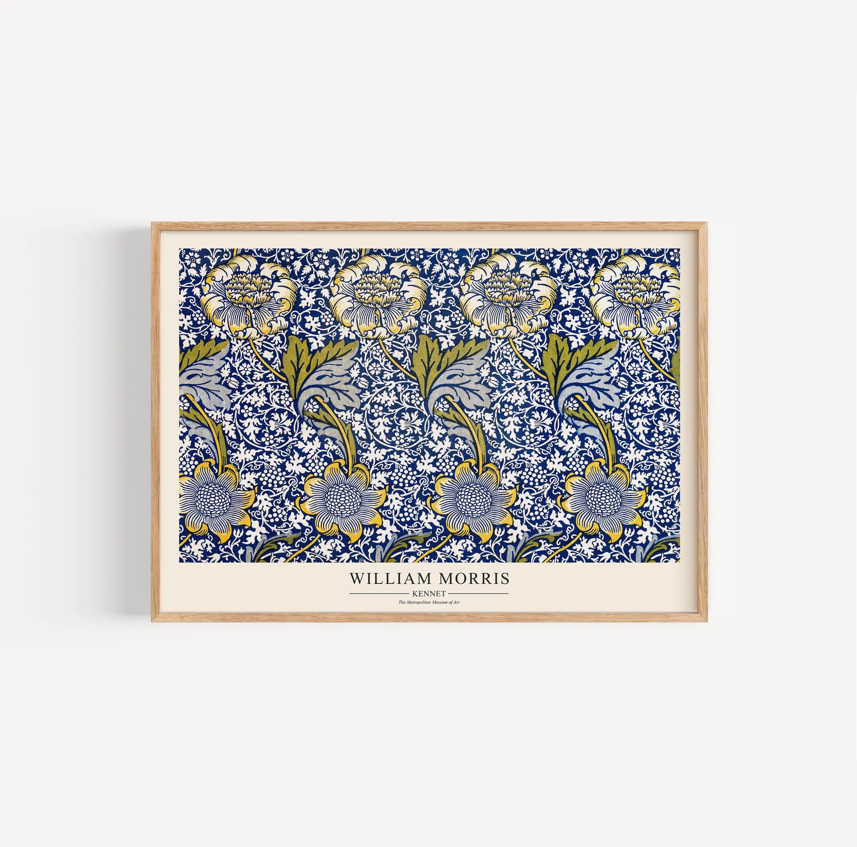 Gelijnd bloemenpatroon kunstprint voor William Morris Kennet Poster