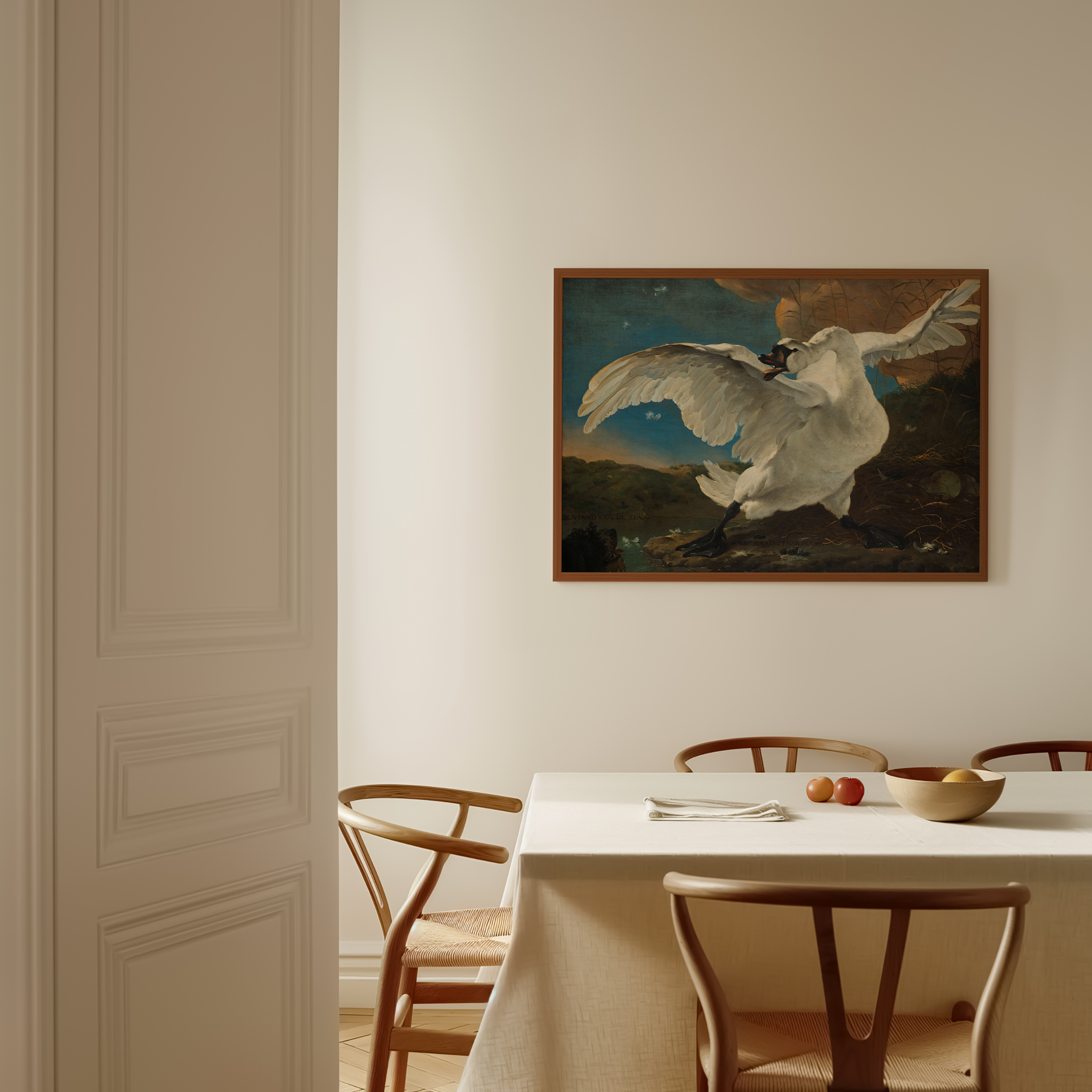 Jan Asselijn - De bedreigde zwaan poster van schilderij