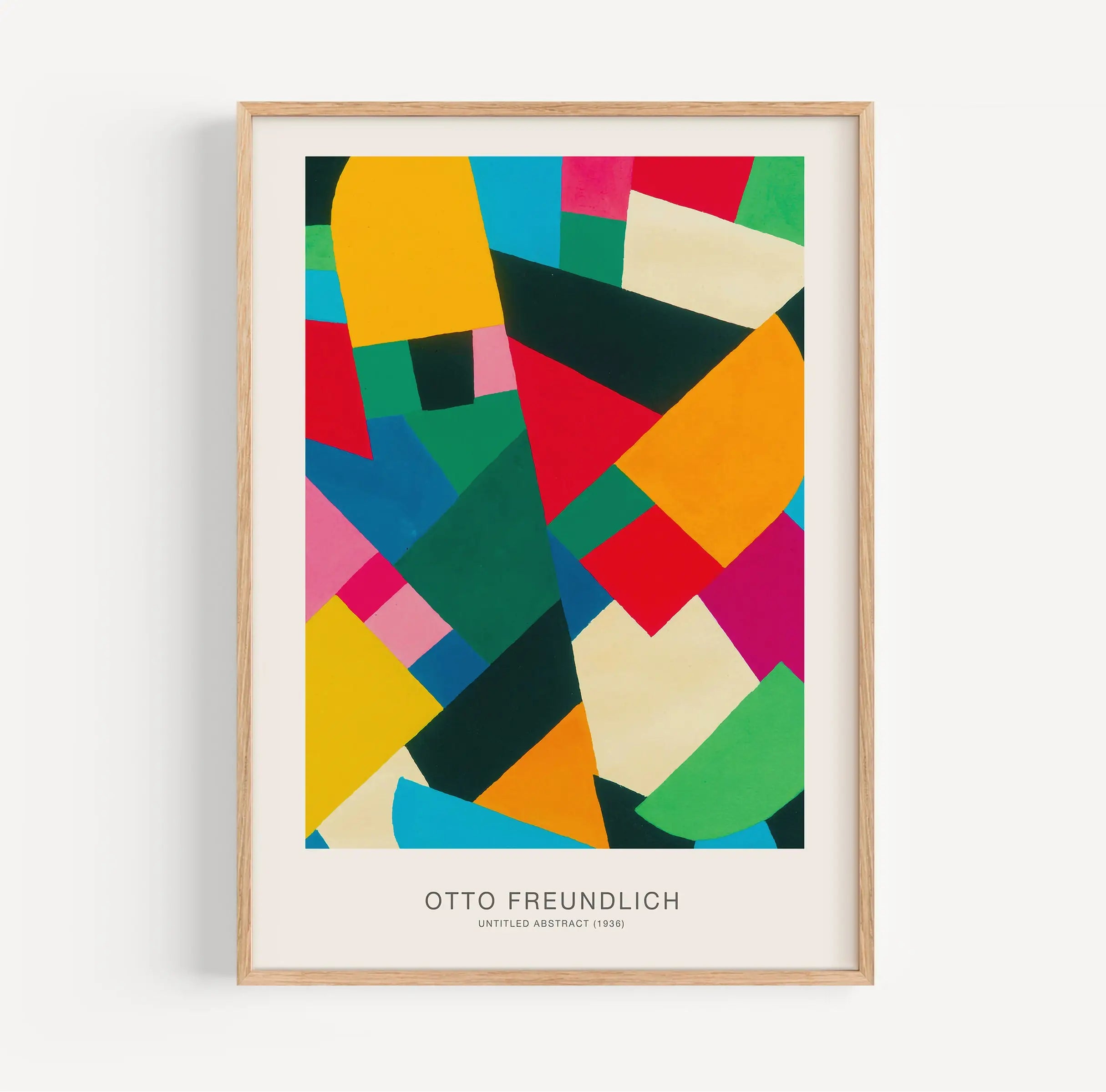 Geframederd abstract geometrisch kunstprint voor de Abstracte Poster Otto Freundlich