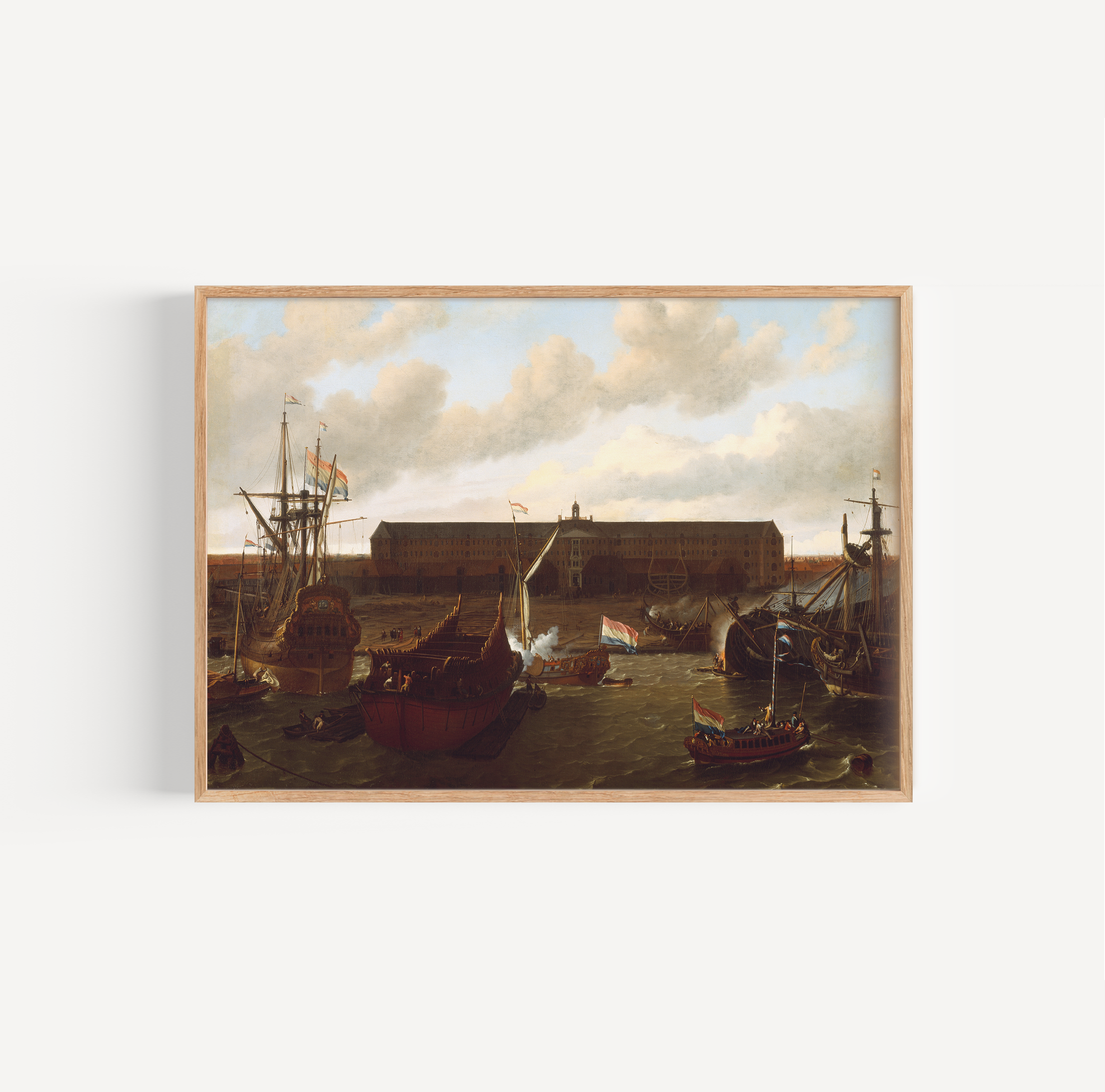 Ludolf Bakhuizen - De werf van de Verenigde Oost-Indische Compagnie poster van schilderij