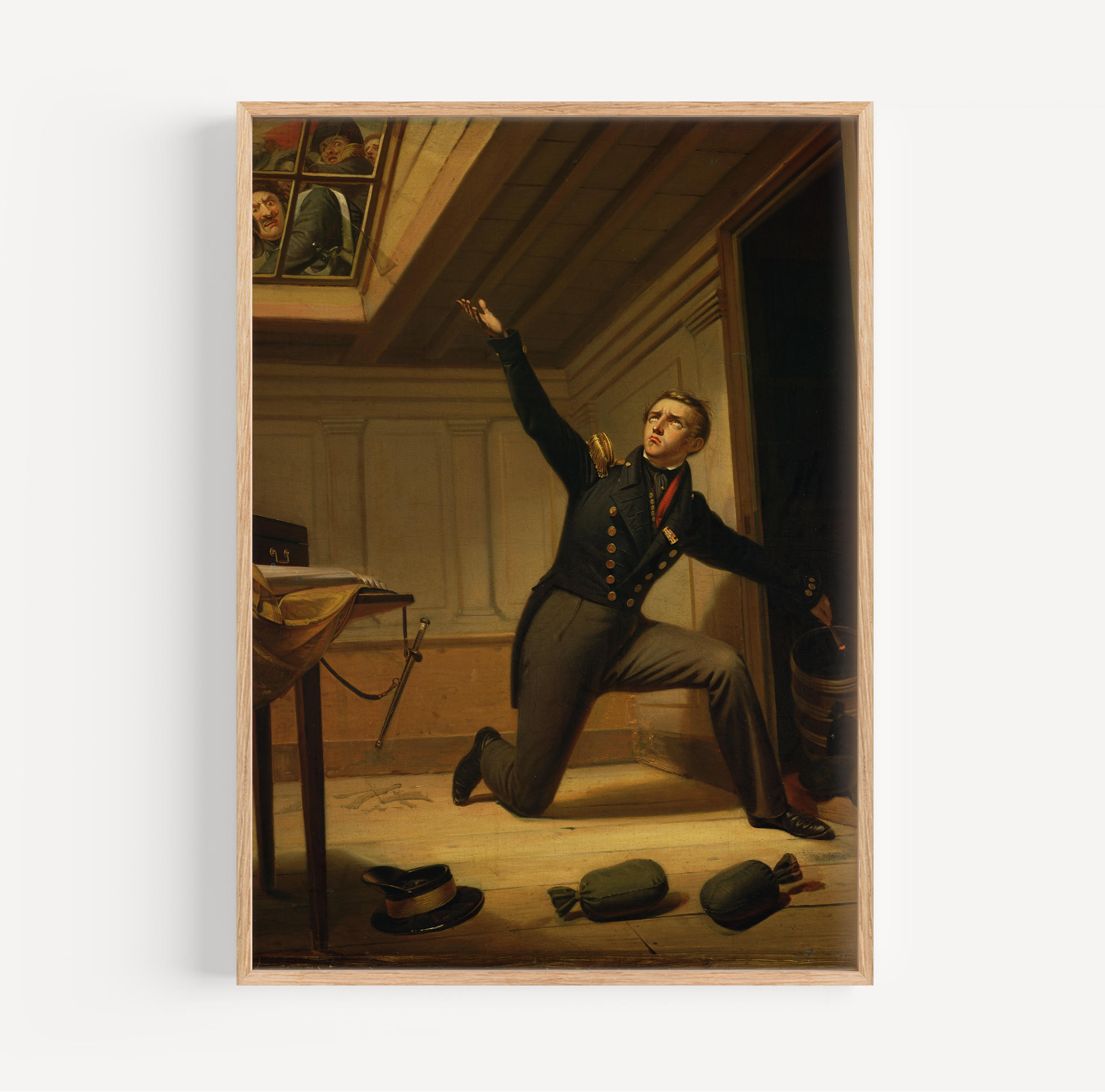 van Speijk in de kruitkamer van het schip poster van schilderij