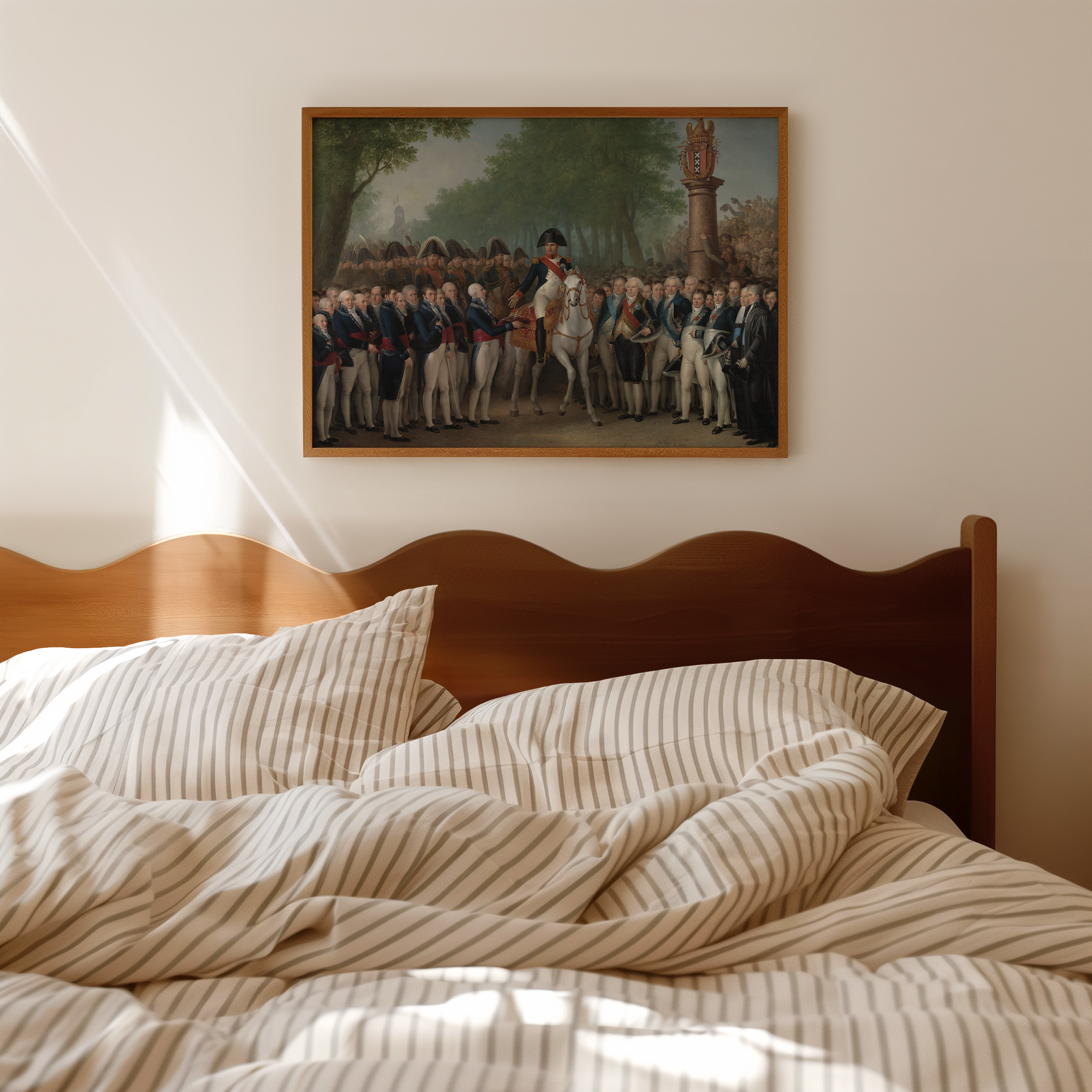 Mattheus Ignatius van Bree - De intocht van Napoleon te Amsterdam poster van schilderij