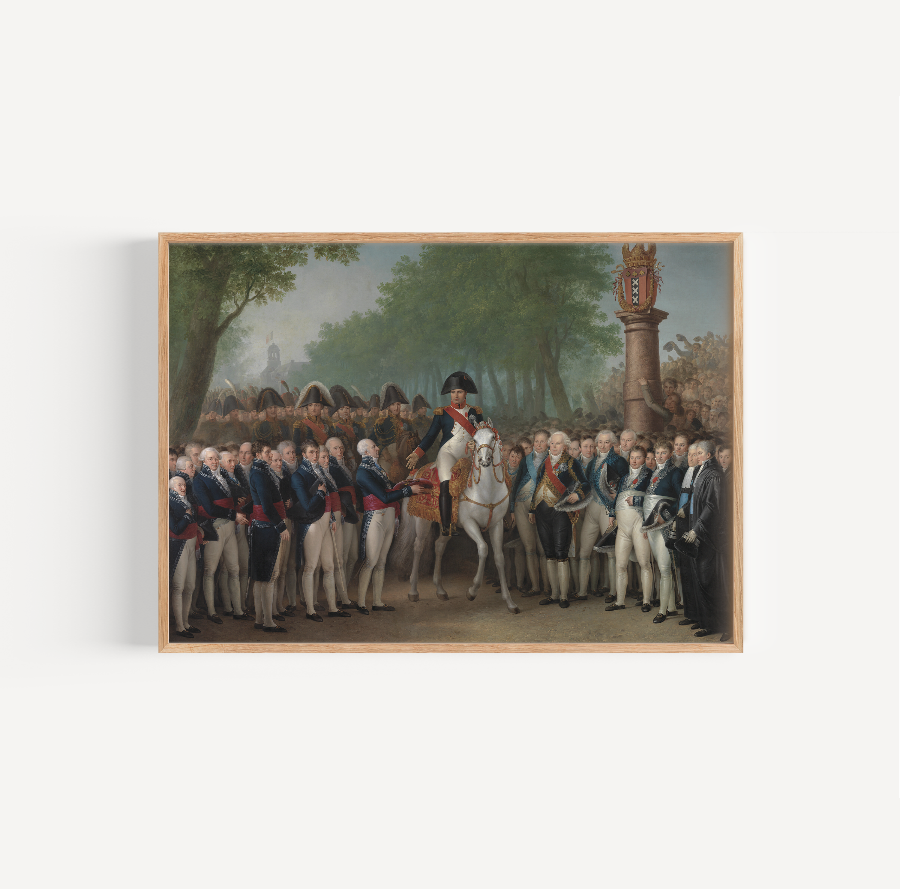 Mattheus Ignatius van Bree - De intocht van Napoleon te Amsterdam poster van schilderij
