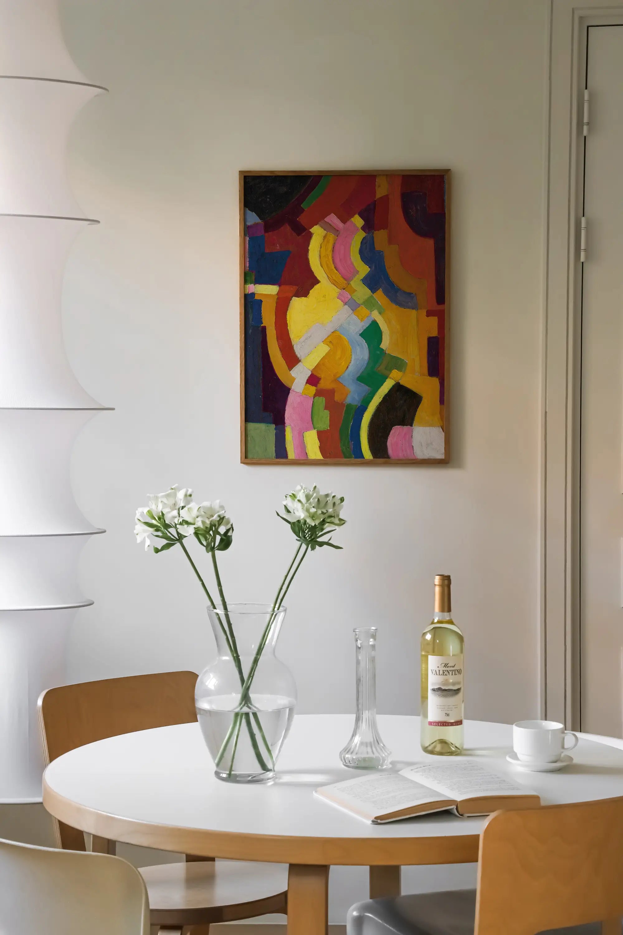 Kleurrijk abstract kunstwerk op de August Macke Farbige Formen III Poster