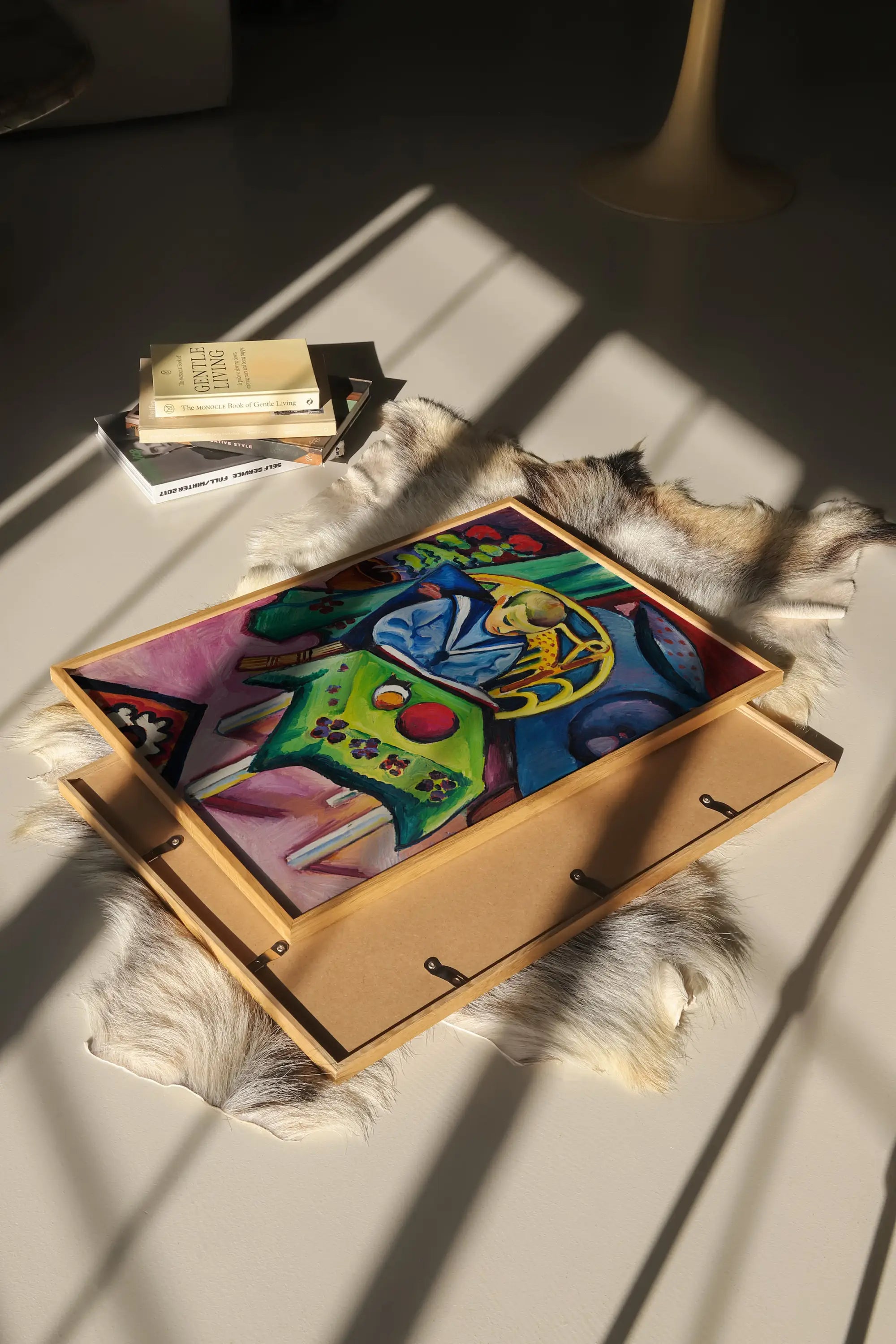 Gekaderd abstract schilderij in het product August Macke Jongen met Boek en Speelgoed