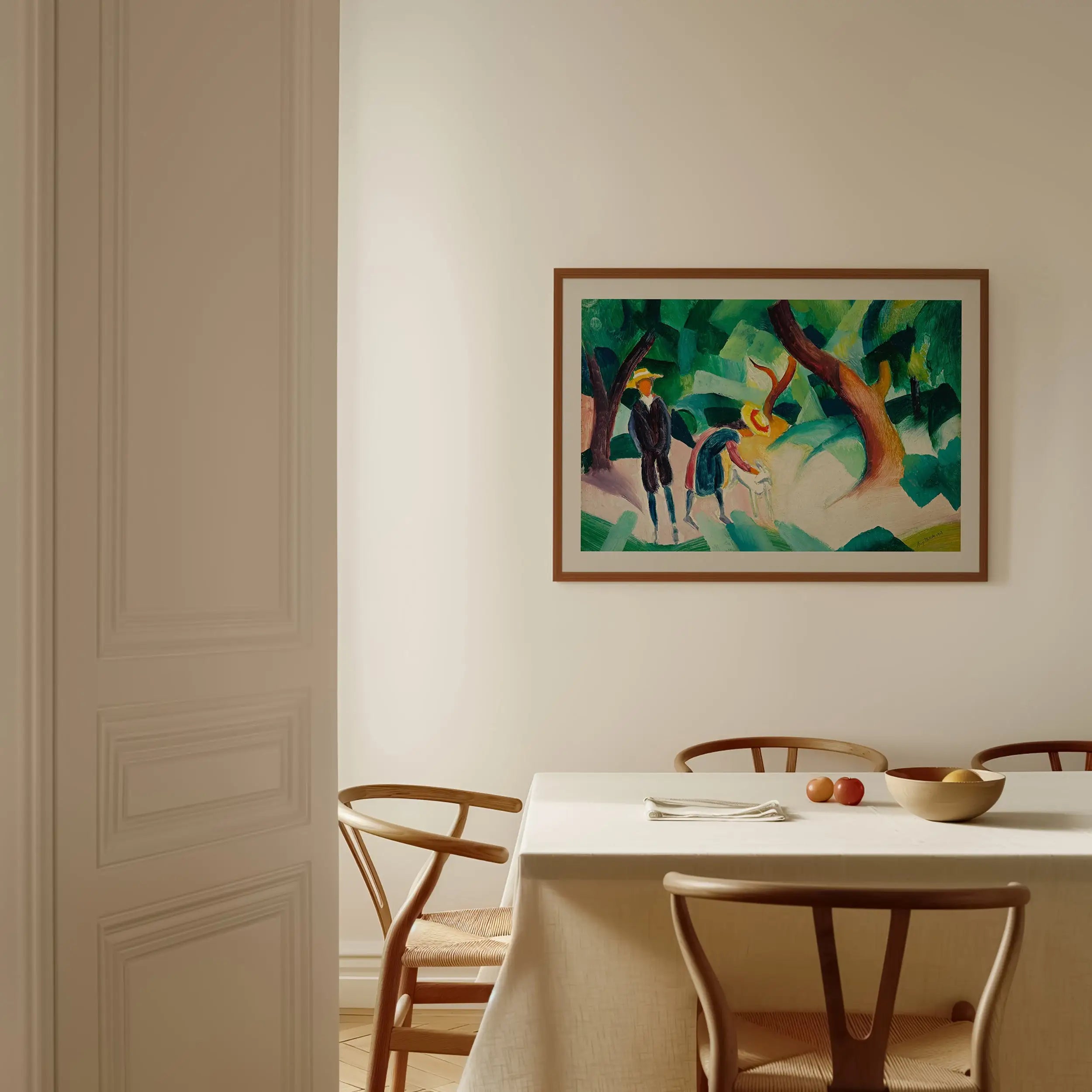 Framed abstract painting van August Macke Kinderen met een Geit poster
