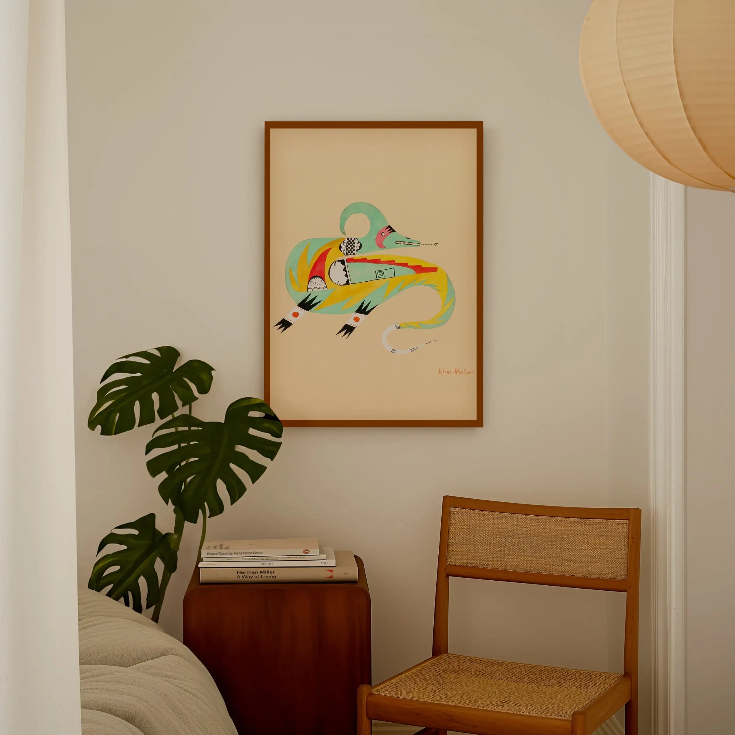 Geverfd abstract kunst affiliate met Avanyu Poster deur door Julian Martinez