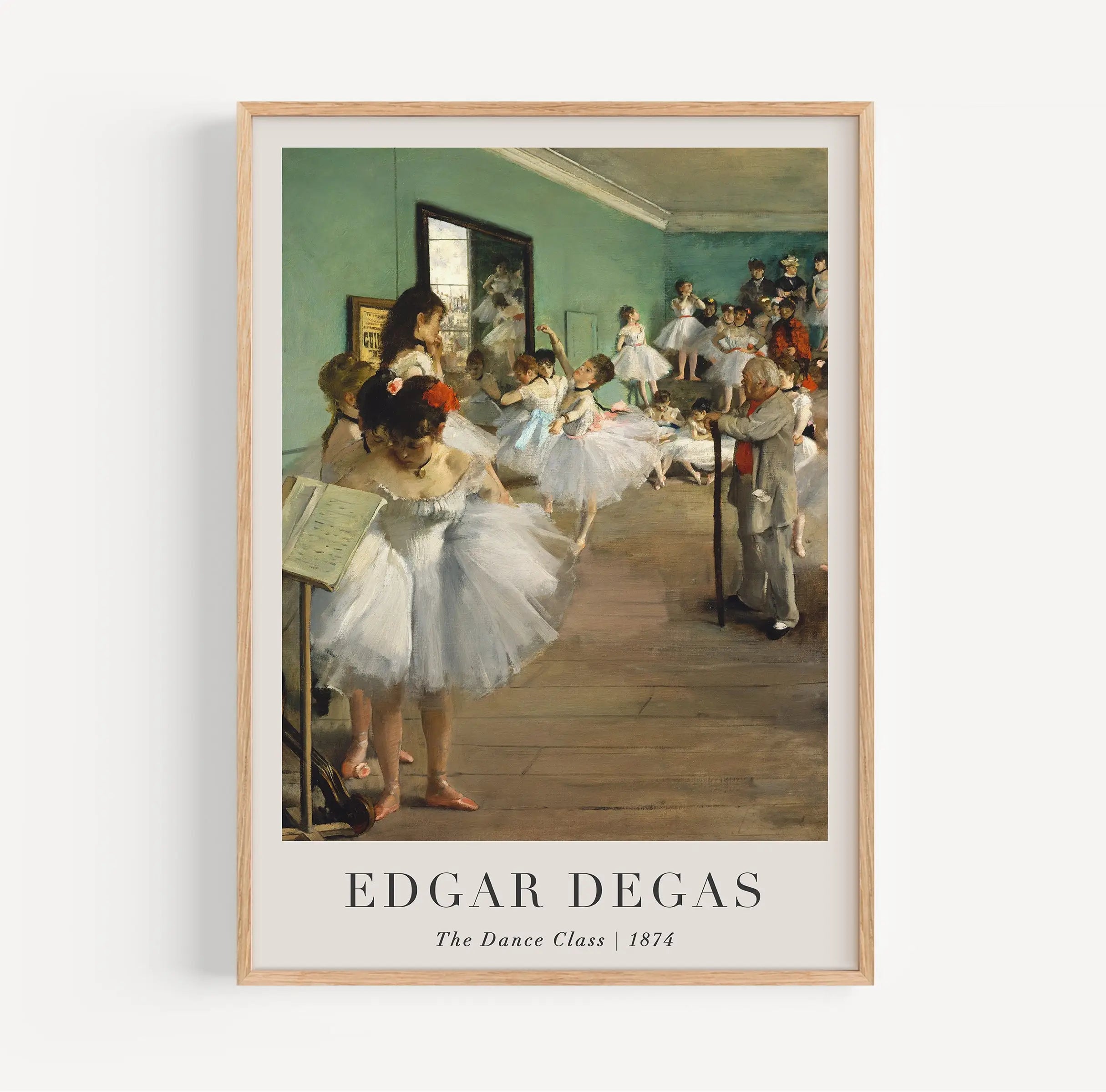 Ingelijste schildering van een balletles voor de Degas De Dansles Poster