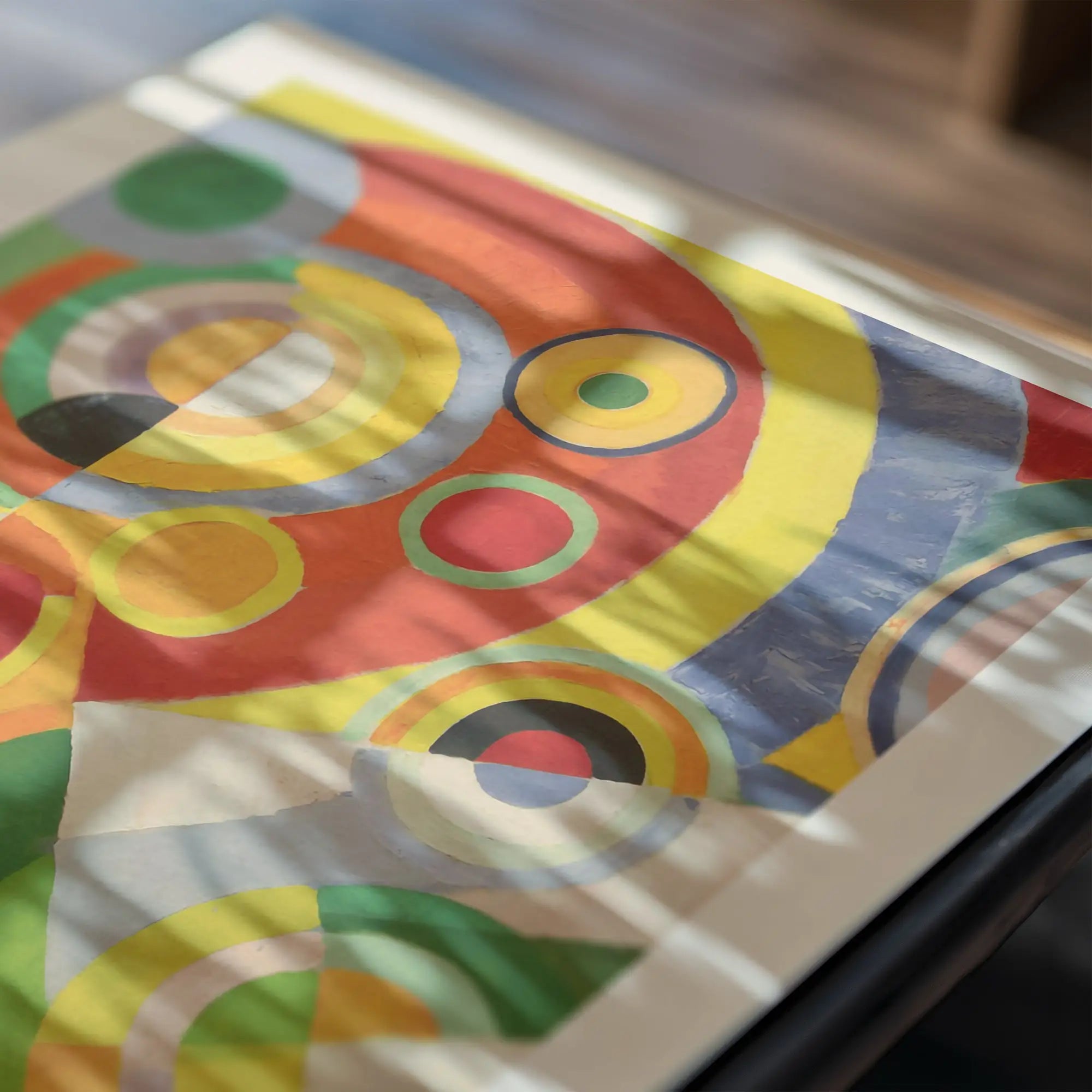 Abstracte geometrische kunstprint op de Delaunay Joy of Living Poster