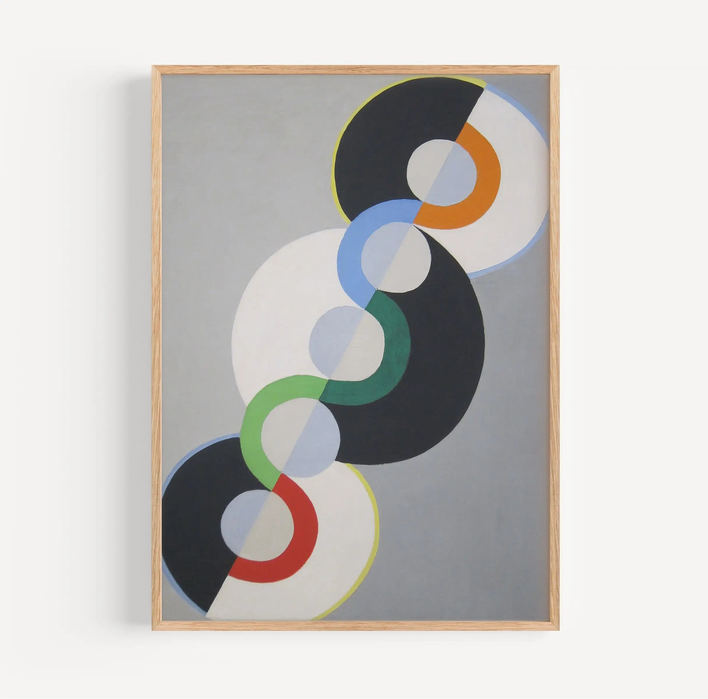 Gekoeld abstract geometrisch schilderij in lijst voor Endless Rhythm Poster door Robert Delaunay