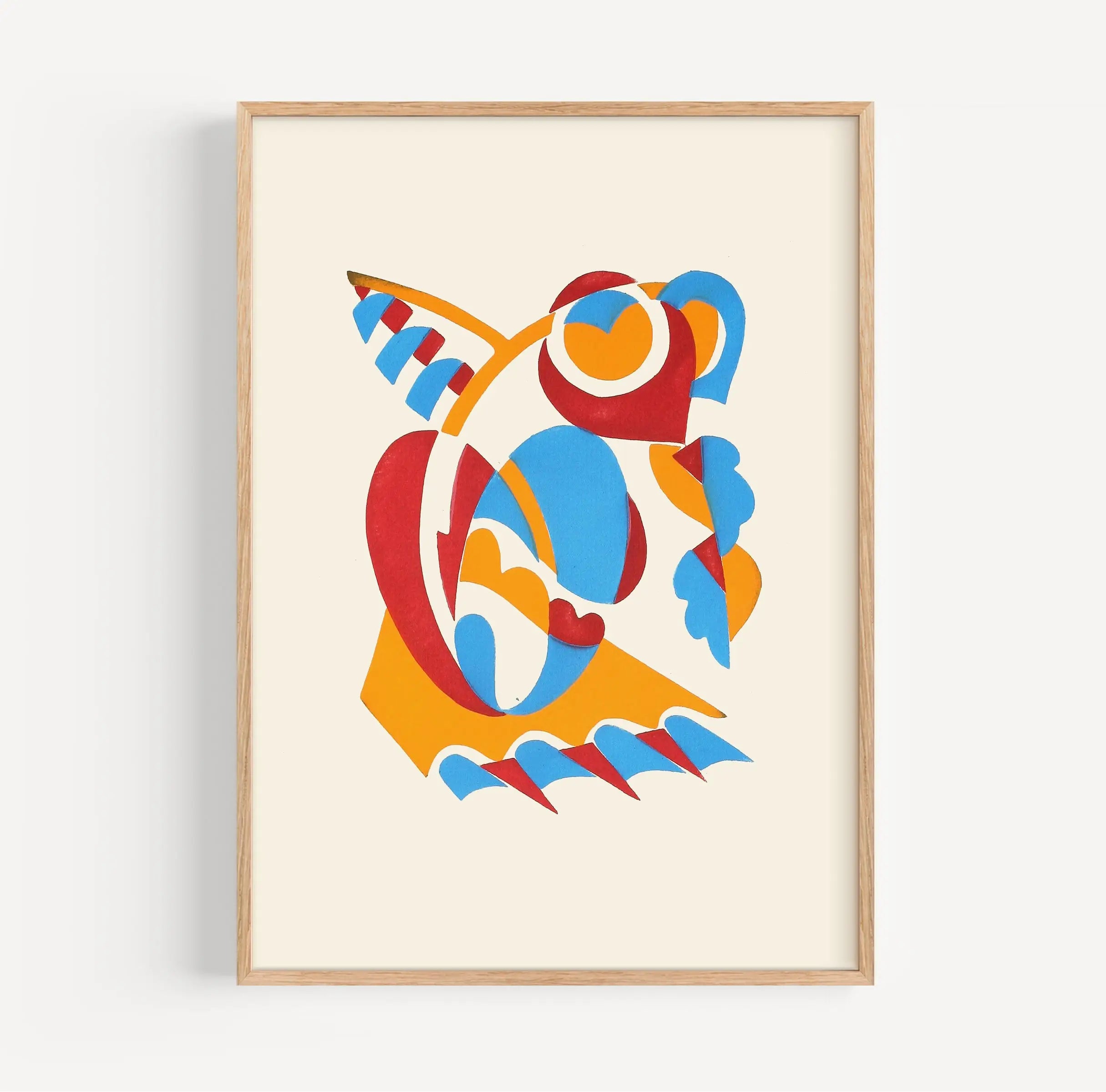 Gebrande abstract kleurrijke kunst in lijst voor Fleurs Texte Et Vingt-Six Pl 24 Poster