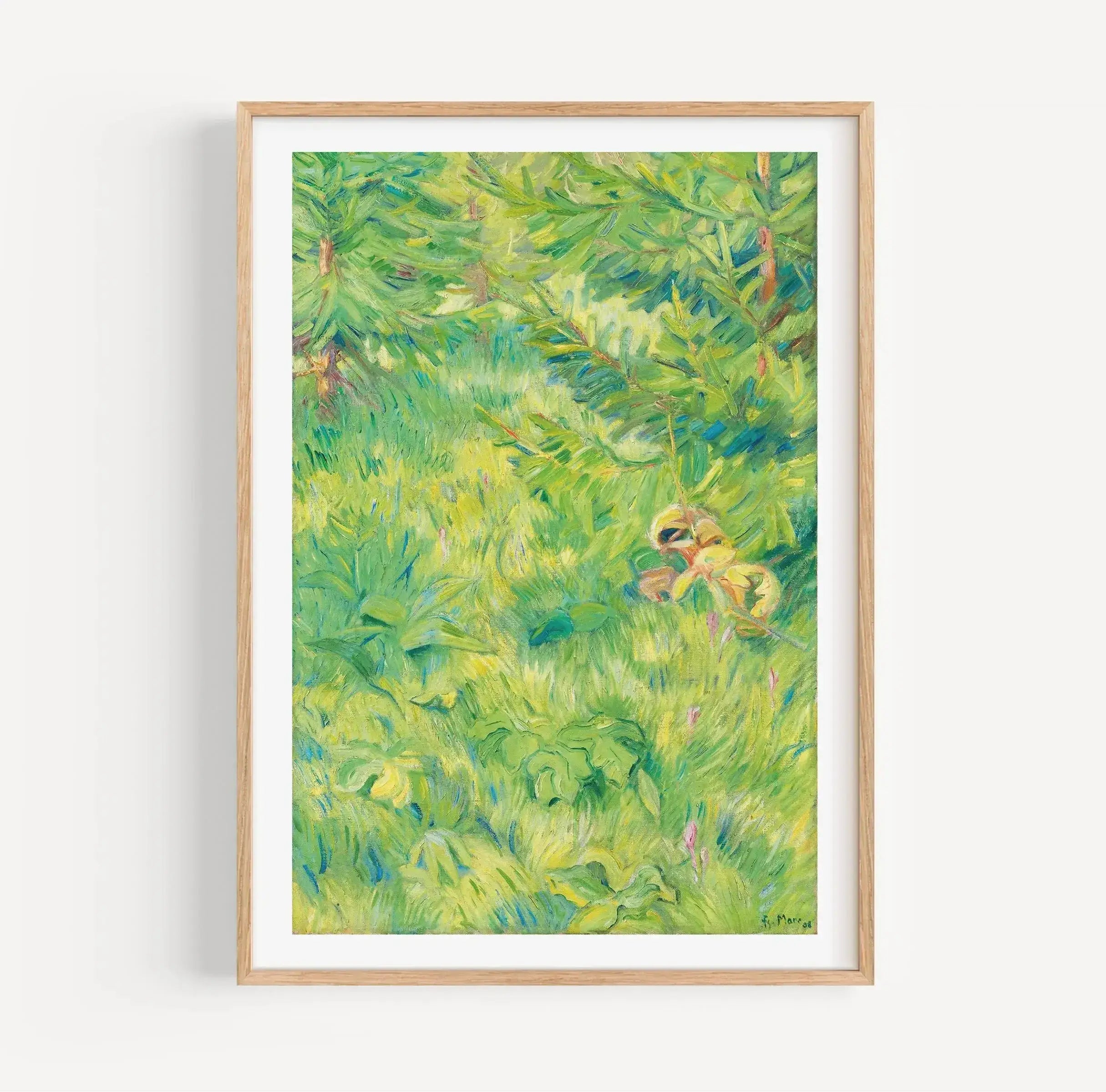 Geïmponeerde impressionistische bosscène poster Franz Marc Grüne Studie