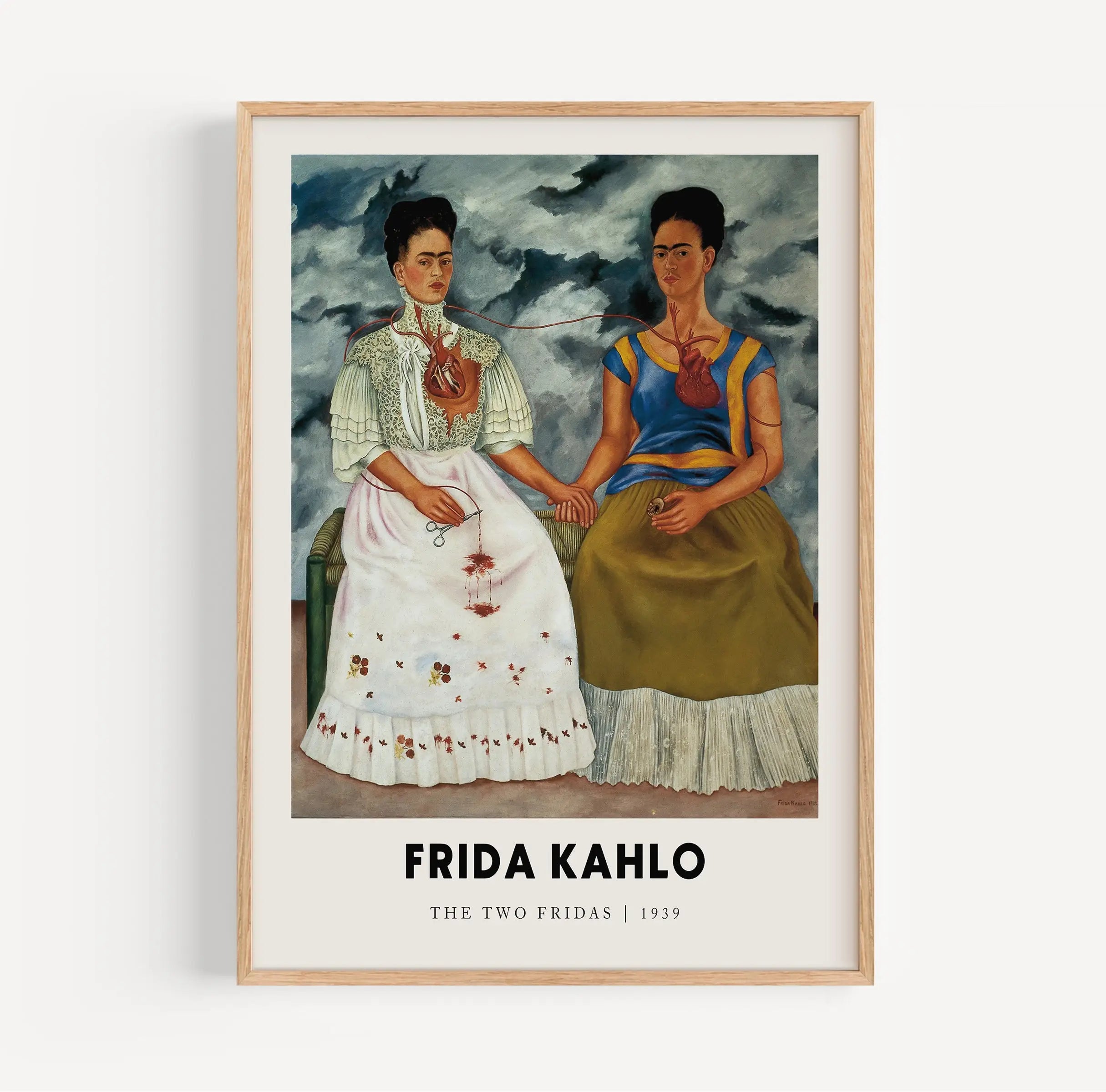 Geverfde Frida Kahlo schilderij in lijst bij De Twee Fridas Poster