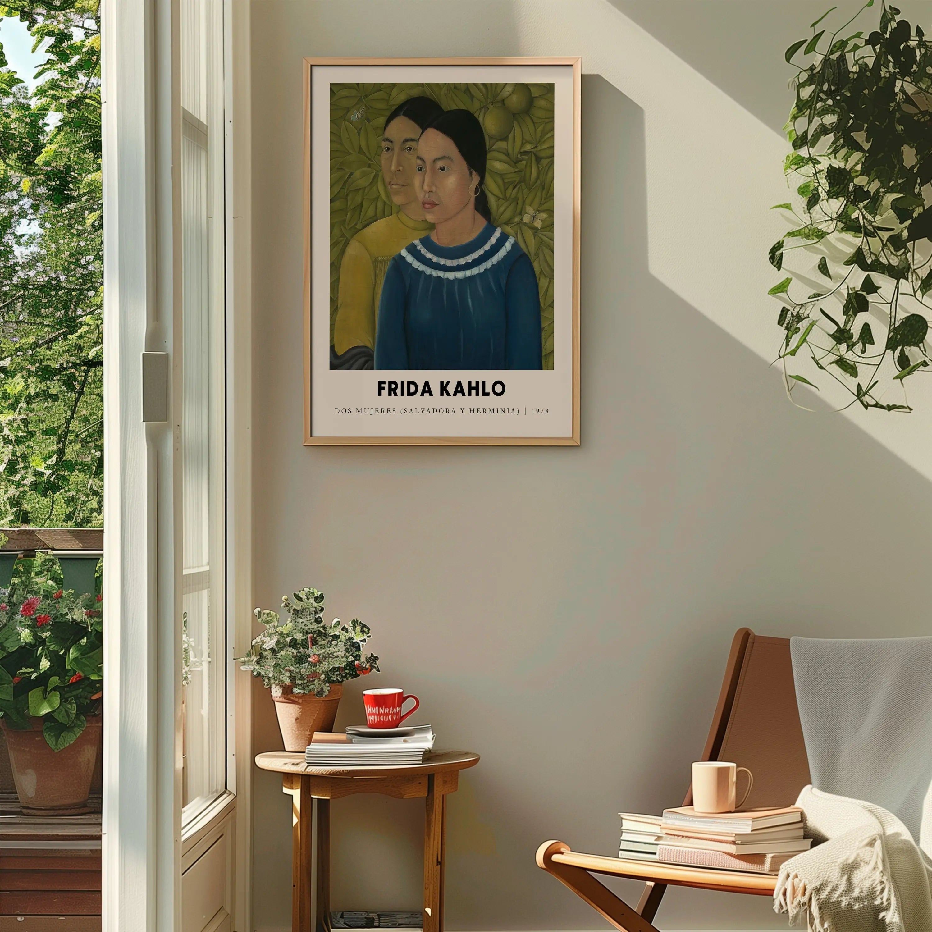 Frida Kahlo poster met ingelijst kunstwerk van haar beroemde dubbelportret