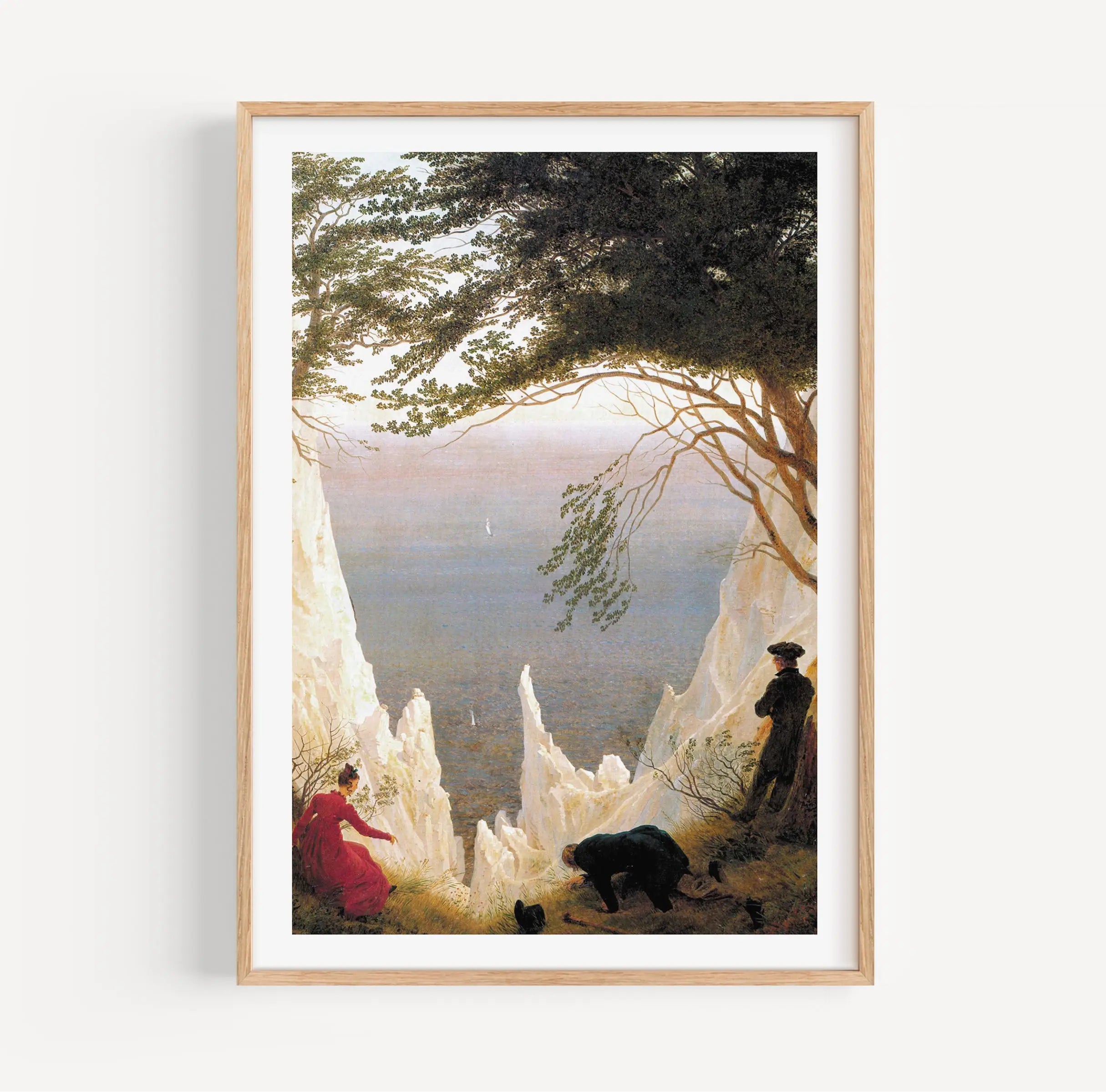 Geverfd poster van Kalkkliffen op Rügen in een mooi frame voor wanddecoratie