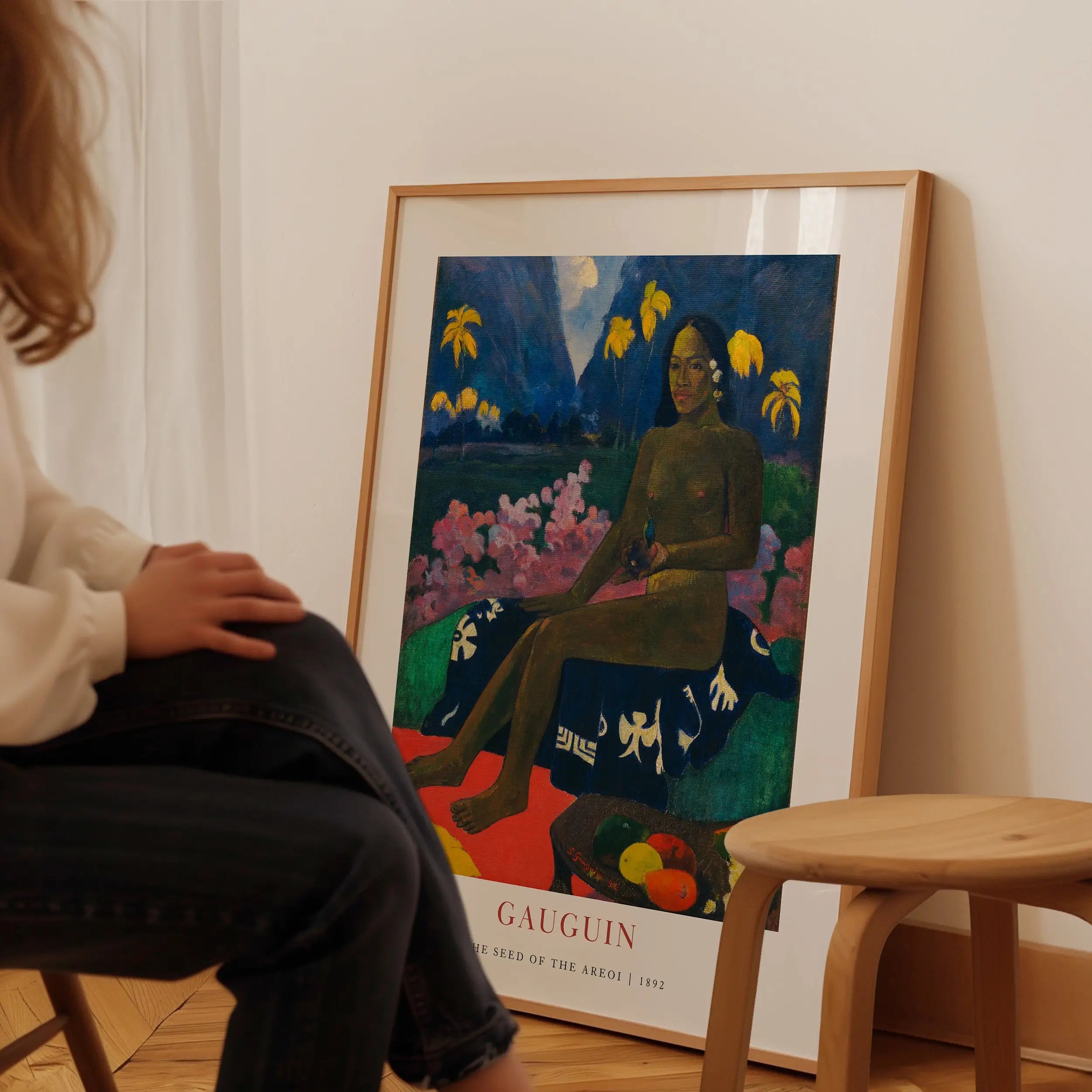 Gekaderde Gauguin schilderij poster van De Zaad van de Areoi voor wanddecoratie