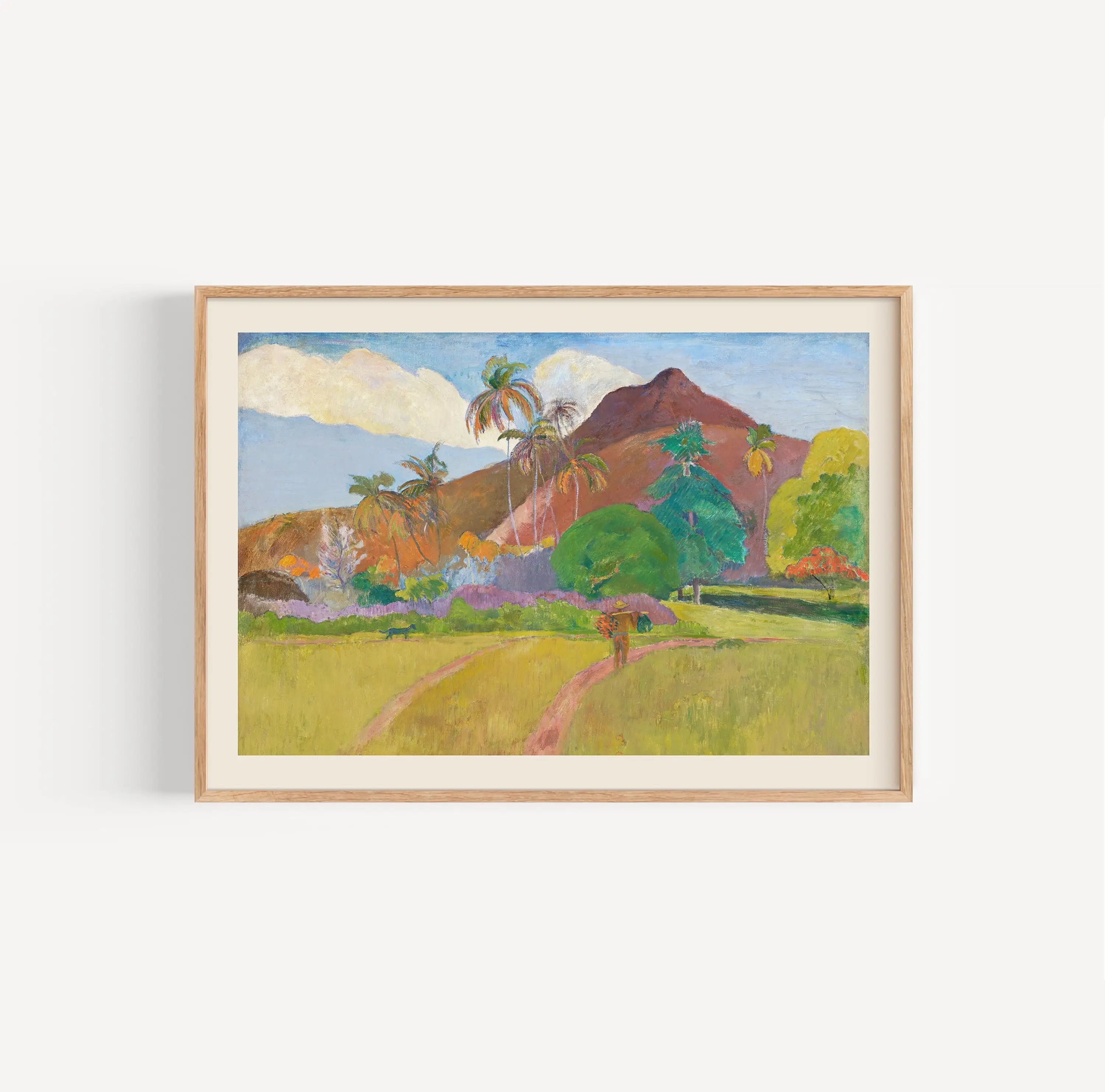 Gekaderd Gauguin landschap poster van Tahitiaanse landschappen voor muurdecoratie