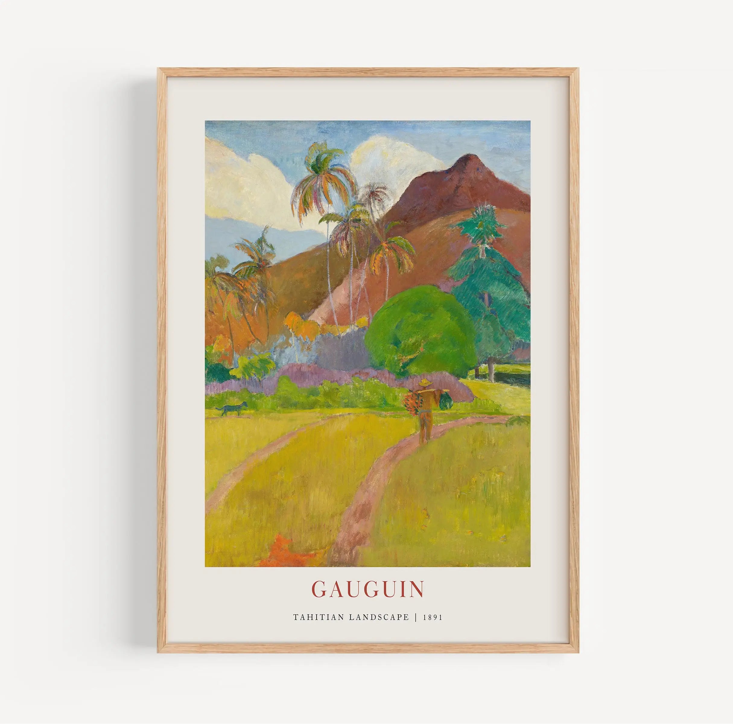 Ingelijste Gauguin schilderij uit Tahitiaans landschap poster