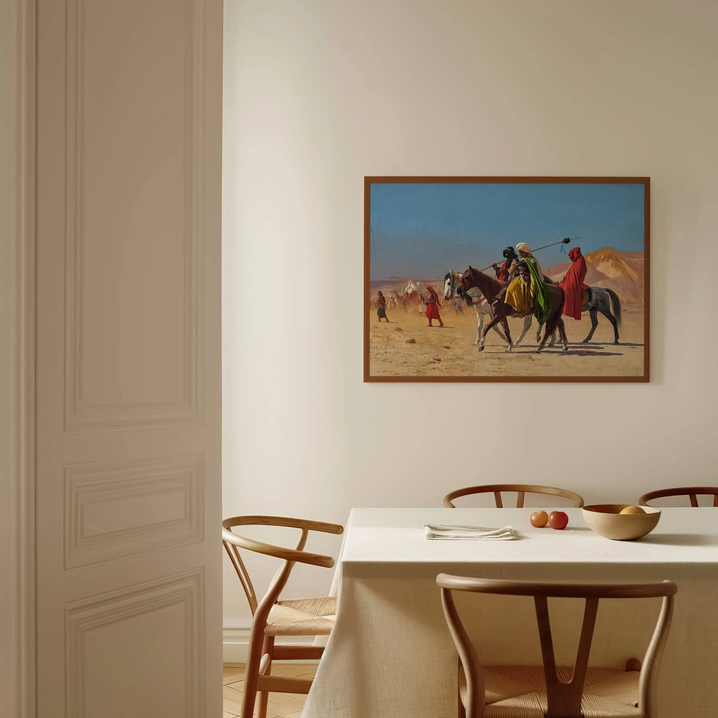 Gérômes Ruiters in de Woestijn Poster met ingelijst desert scene schilderij