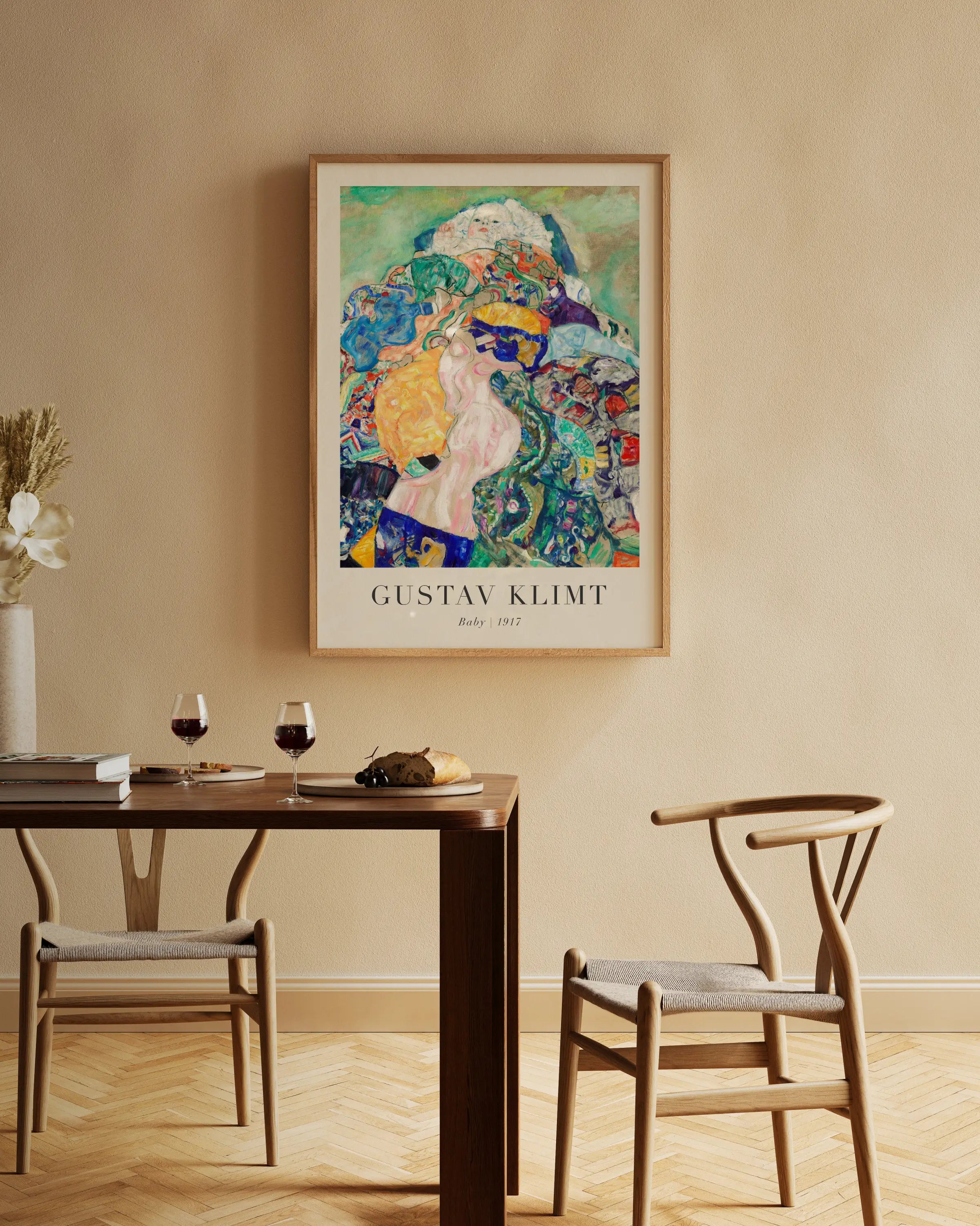 Geboorde Gustav Klimt schildering afbeelding op Gustav Klimt Baby Poster